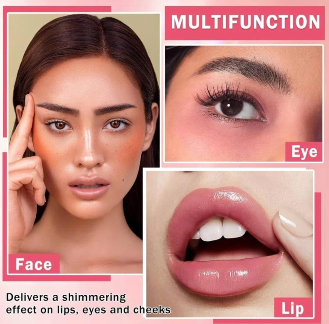 3-in-1 Jelly Blush Stick - Natural Tinted Lip & Cheek Stain for Women | Hydrating Milk Makeup | Easy Application for Daily Glow (Perfect for Work, Date Night & Self-Care Routine)