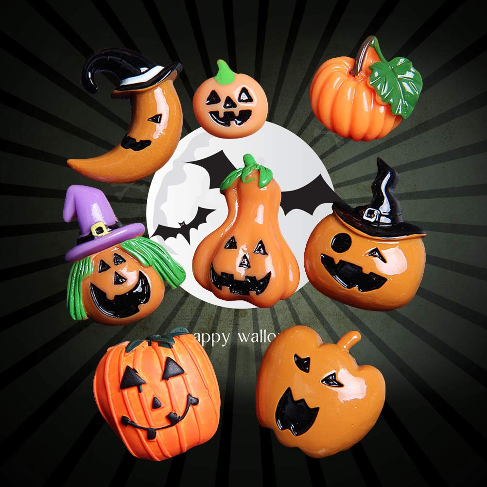 Baluue 8-Piece DIY Resin Pumpkin Pendant Phone Case Set - Jewelry Lovely Phone Cover Accessories for Halloween Themed Decorations | Perfect for Halloween Parties, Gift Giving & Phone Customization