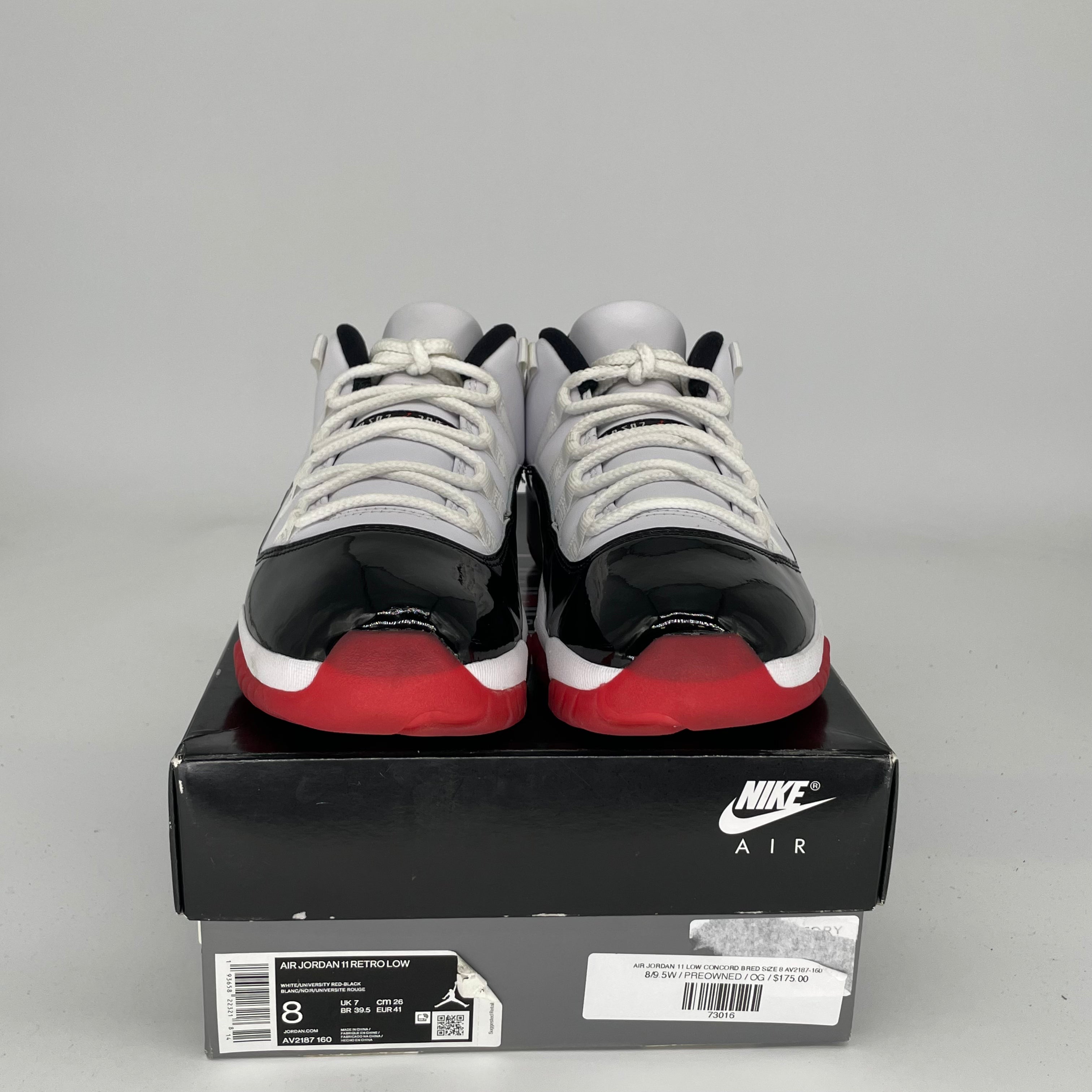**Air Jordan 11 Low Concord Bred Men's Basketball Shoes - Size 8 (AV2187-160) - Perfect for Casual Wear & Court Performance**