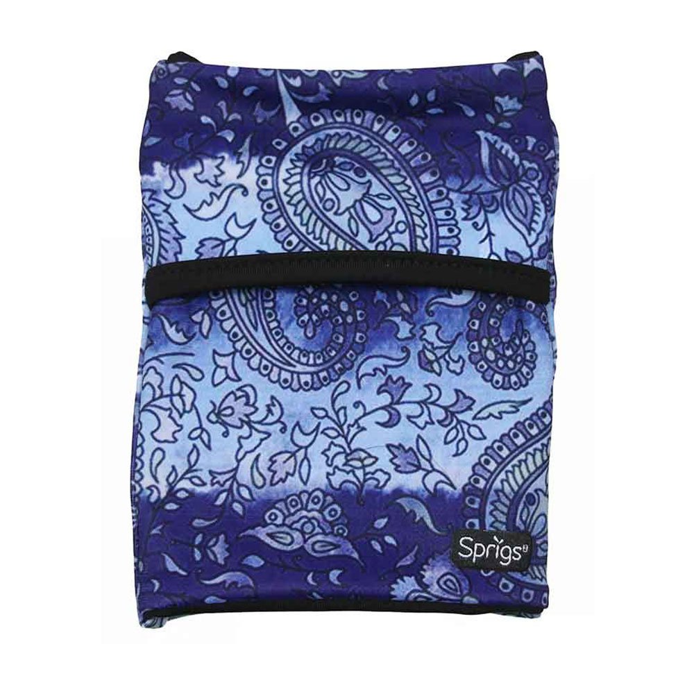 Sprigs 2 Pocket Banjees Wrist Wallet - Purple Paisley Pattern for Running, Hiking & Travel - Hands-Free Phone & Key Holder for Active Lifestyles
