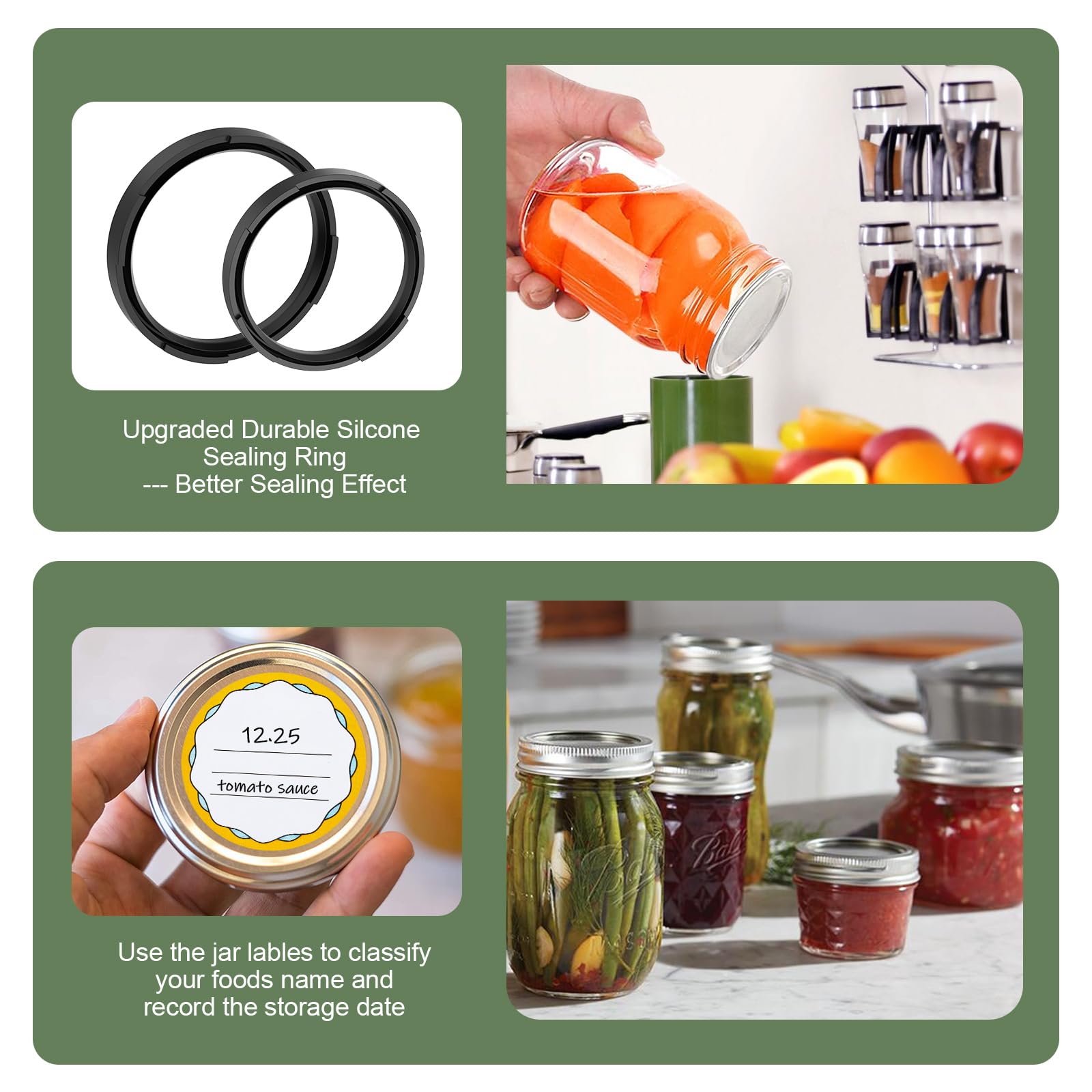 Electric Mason Jar Vacuum Sealer Kit - Cordless Food Preservation System for Wide & Regular Mouth Jars with 8 Lids & LED Display | Perfect for Meal Prep, Canning, Sous Vide & Long-Term Food Storage