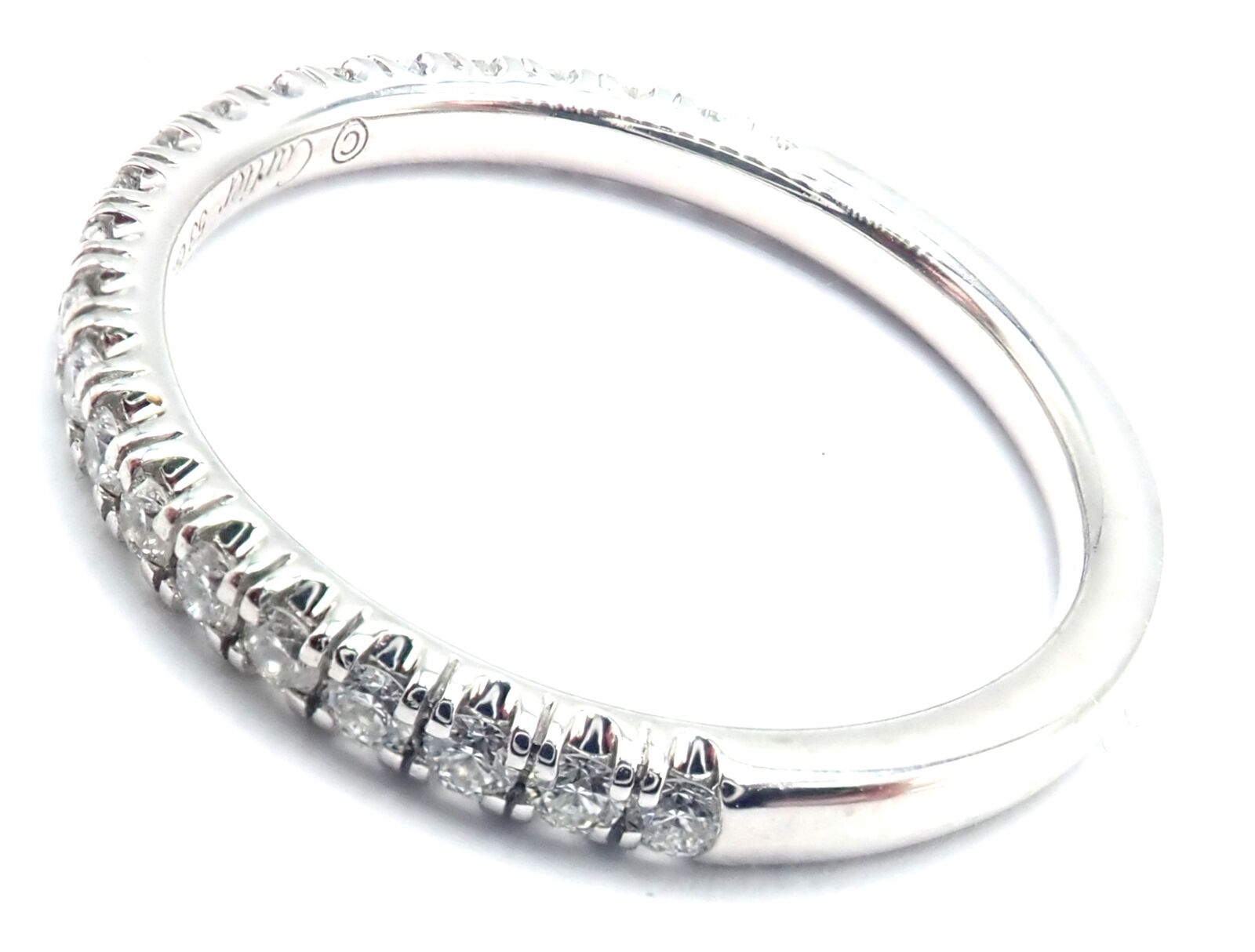 Authentic Cartier Etincelle Platinum Diamond Wedding Band Ring - Size 53 (US 6.25) - Luxury Engagement Ring for Women, Perfect for Proposals, Anniversaries & Special Occasions
