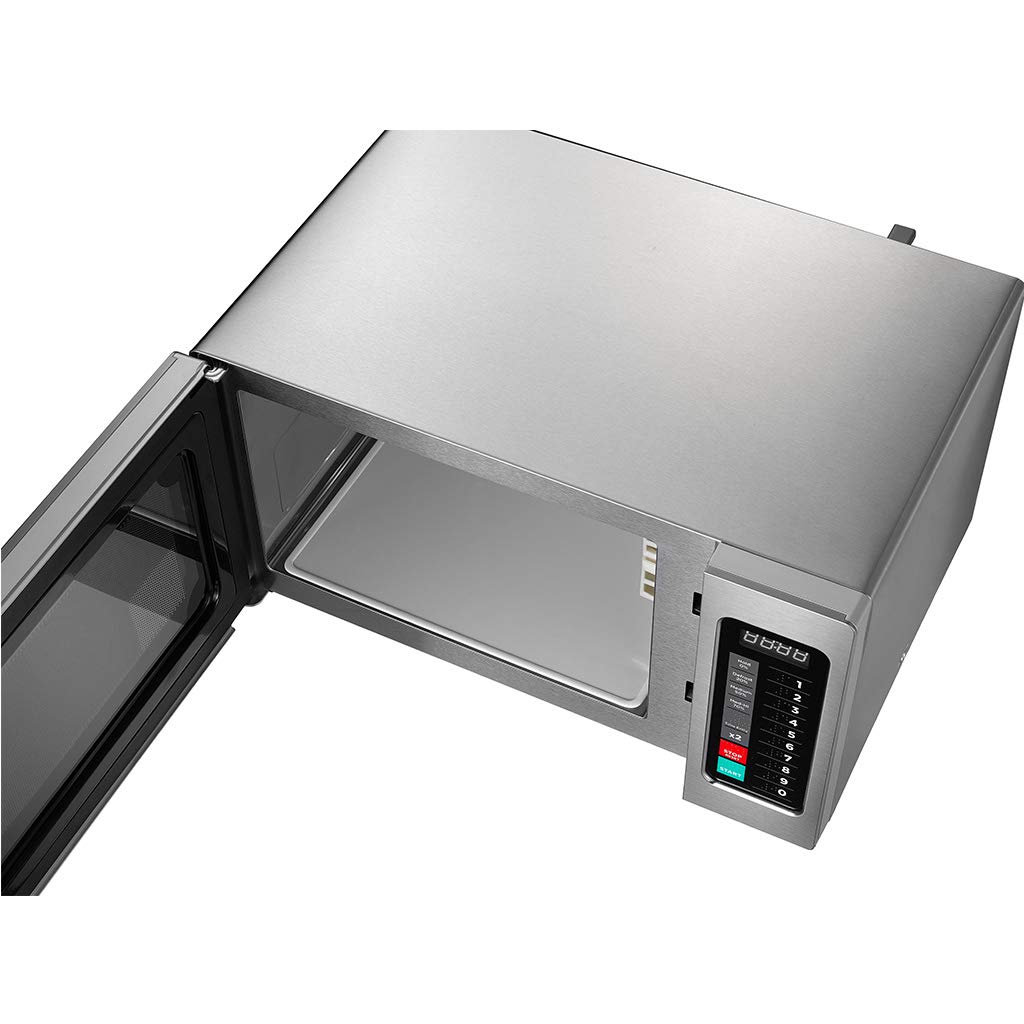 Midea 1025F1A 1000W Commercial Microwave Oven - 0.9 CuFt Stainless Steel Countertop with Touch Control | Perfect for Restaurants, Cafes & Office Kitchens