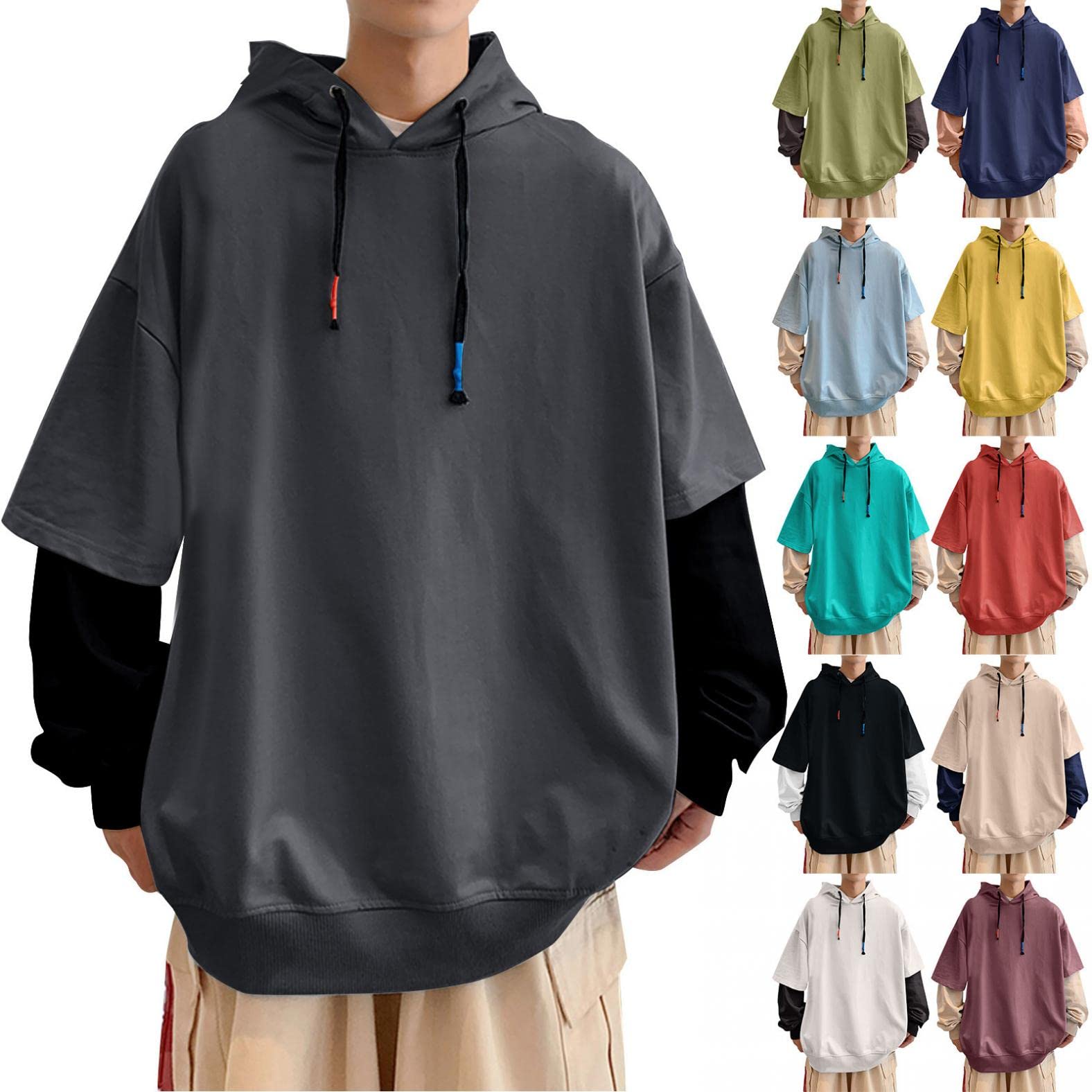 Men's Hooded Pullover Sweatshirt - Long Sleeve Crewneck Casual Hoodie for Men & Youth | Perfect for Gym, Outdoor Activities & Everyday Wear