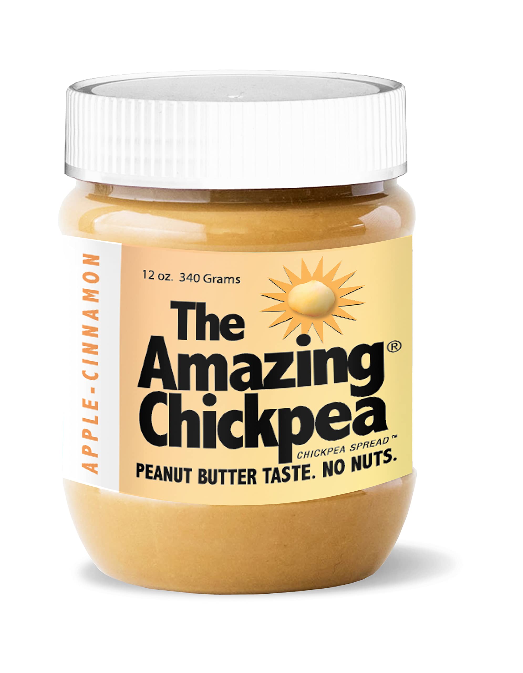 Organic Chickpea Butter Spread - Apple Cinnamon Flavor, 12 Oz Jar | Vegan, Gluten-Free Nut Butter Alternative | Perfect for Toast, Smoothies & Healthy Snacks