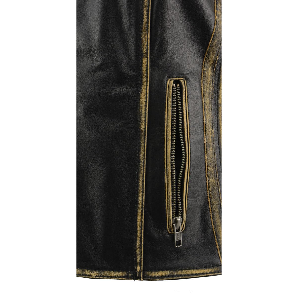 Milwaukee Leather MLL4527 Women's Distressed Brown Motorcycle Vest with Stretch Side Panels & Lacing Detail - Size 2XL - Perfect for Riding & Biker Fashion