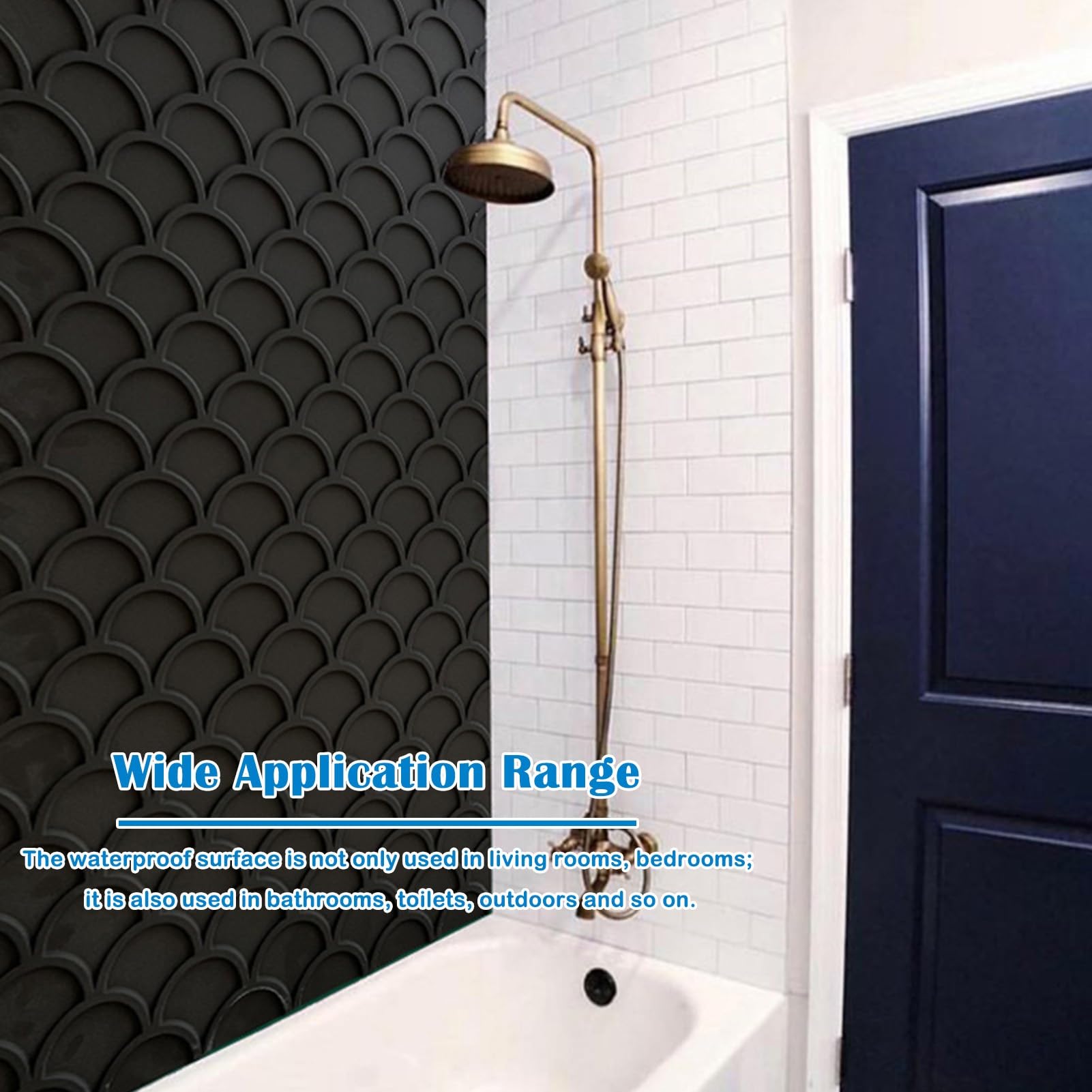 3D Brick Wall Panels Fish Scale Texture - Waterproof Cuttable PU Cladding Panels for Living Room & Bedroom Background - 2pcs Paintable Décor Paneling (Orange) | Perfect for Home Renovation, Interior Design, and DIY Wall Decor Projects