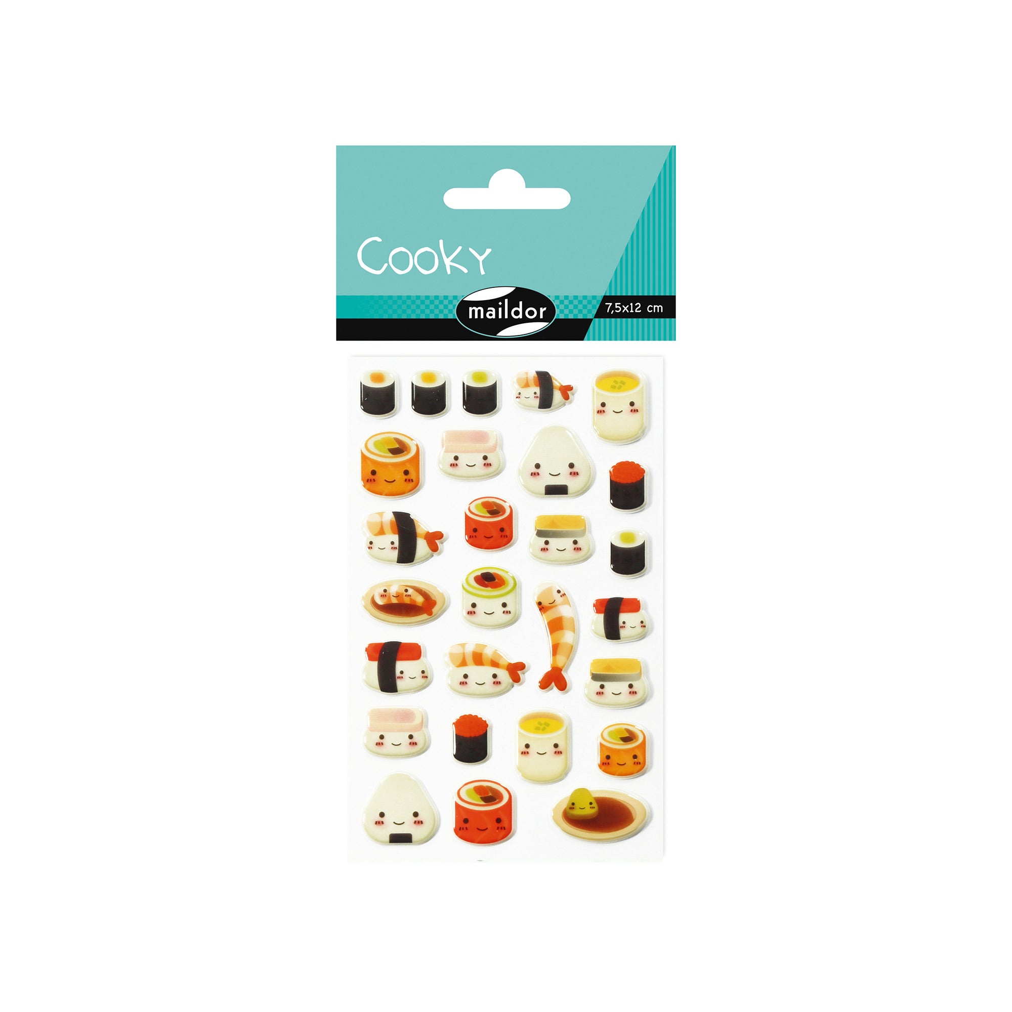 3D Kawaii Sushi Cookie Stickers - Adorable Japanese Food Decals for Baking, Scrapbooking & DIY Crafts