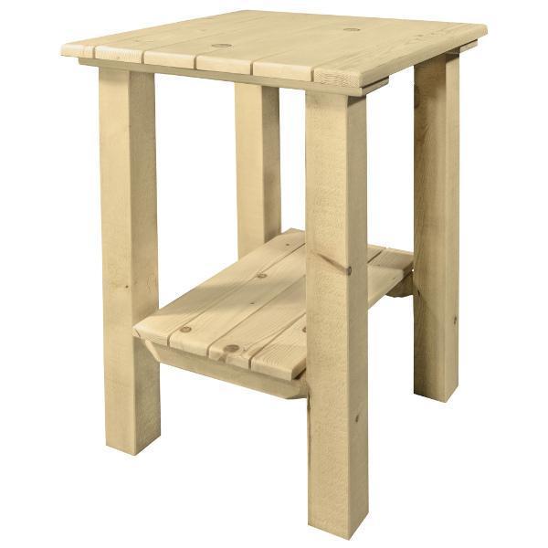 Rustic Homestead Exterior End Table - Outdoor Side Table for Patio, Garden, Porch & Deck - Weather-Resistant Accent Table for Coffee, Books & Decor