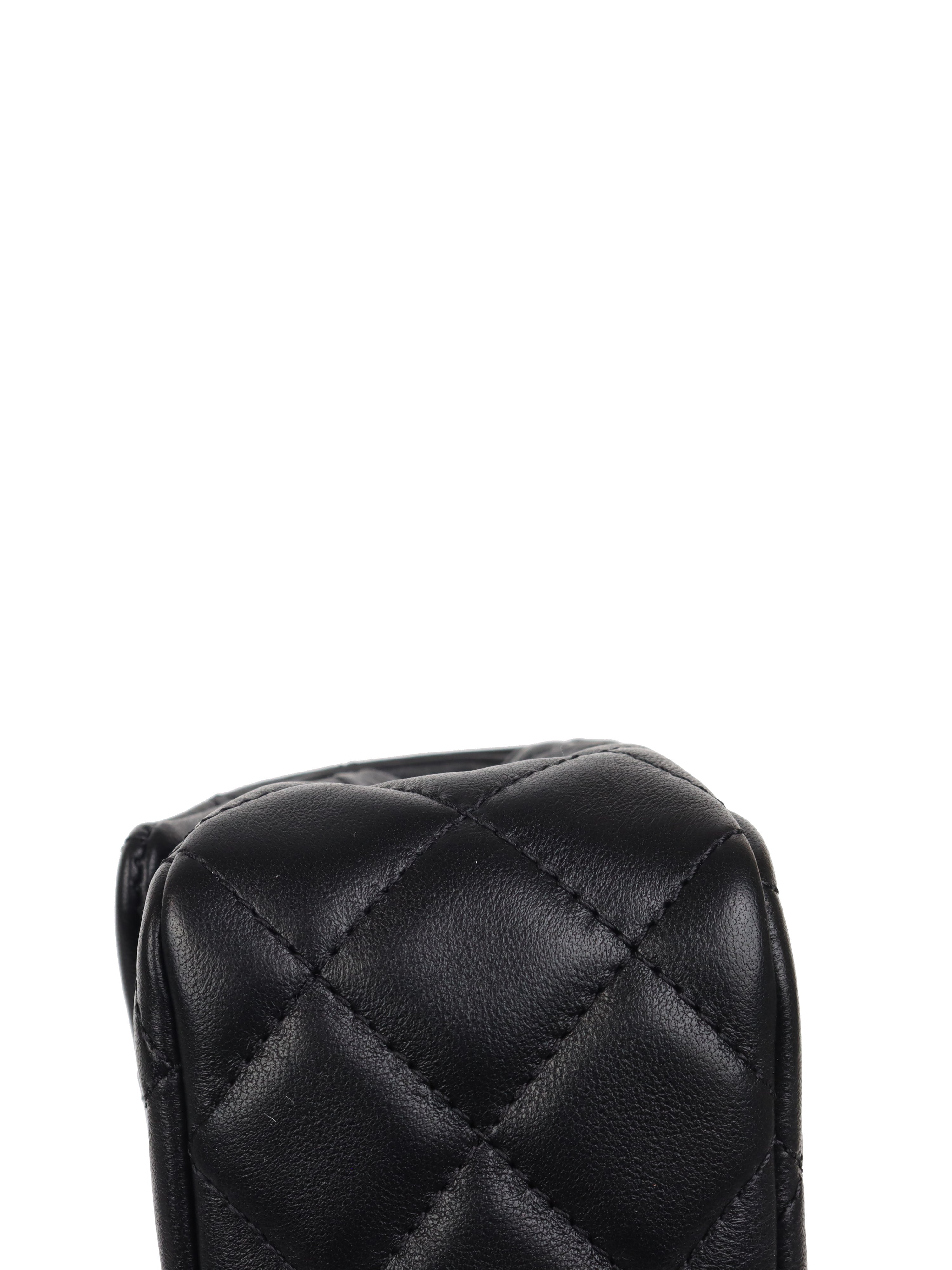 Chanel Black Mini Classic Flap Bag with Pearl Crush Chain - Luxury Crossbody Purse for Women | Perfect for Evening Parties, Date Nights & Special Occasions
