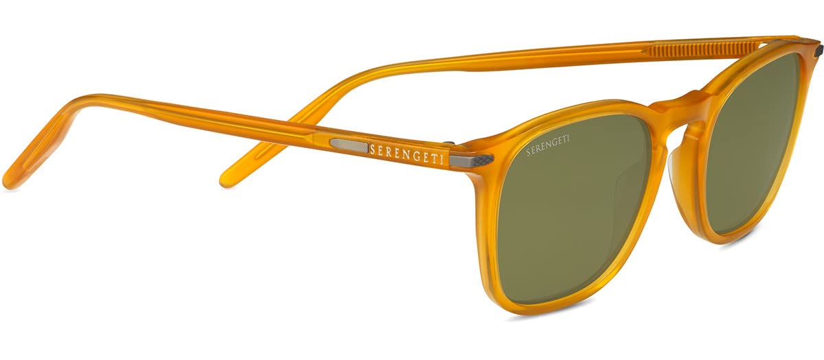 Serengeti Men's Delio Square Sunglasses - Polarized UV Protection - Classic Retro Style for Driving, Outdoor Activities & Fashion Accessories