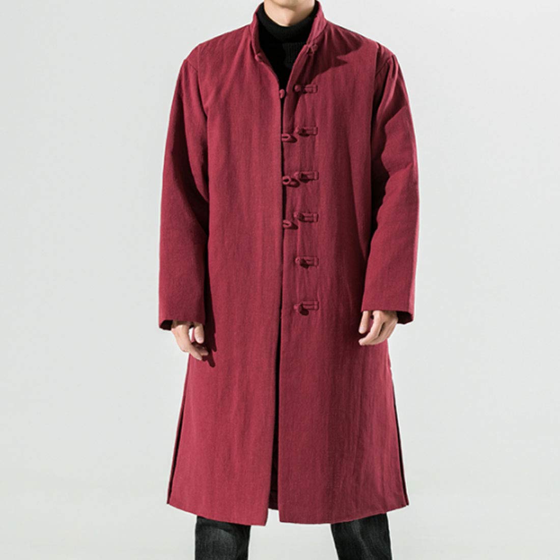 Traditional Chinese Men's Padded Jacket with Frog Buttons - Winter Warm Coat for Cold Weather | HZCX FASHION | Ideal for Cultural Events, Winter Outfits & Asian Fashion Style