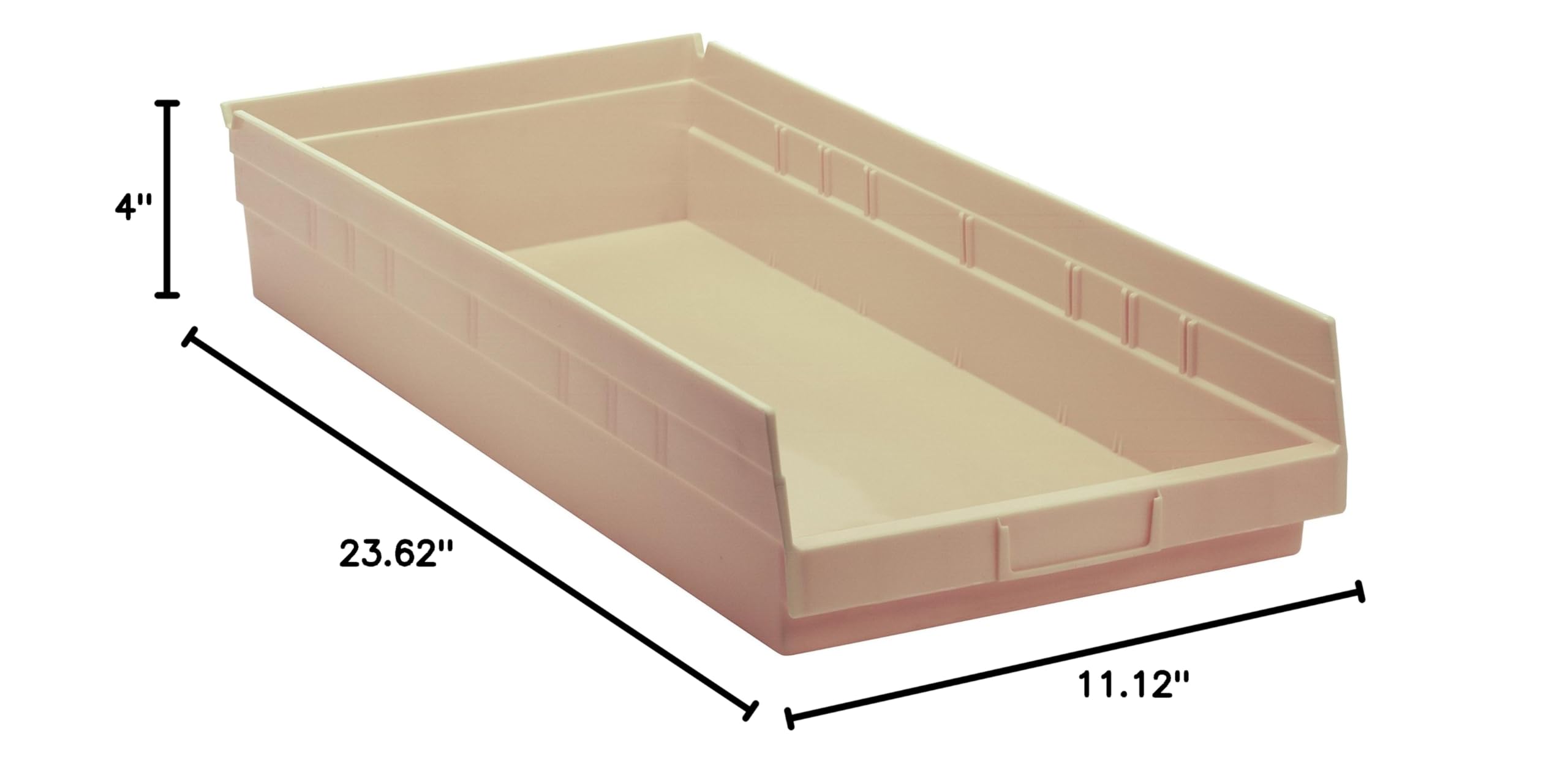 Quantum Storage Systems QSB116IV 6-Pack Ivory Plastic Storage Bins - 24