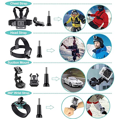 84-in-1 Action Camera Accessories Kit with Plastic Tripod & Handlebar Mount - Compatible with GoPro Hero 10/9/8/7/6/5/4, Hero Session 5, GoPro Max, Insta360, Xiaomi Yi, DJI, AKASO, Campark - Perfect for Vlogging, Cycling, Motorcycling & Outdoor Adventures