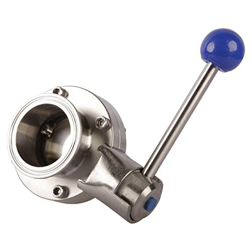 Stainless Steel SS304 2 Inch Tri Clamp Butterfly Valve with Silicone Seat & Pull Handle - Food Grade for Brewing, Dairy, and Pharmaceutical Industries - Glacier Tanks