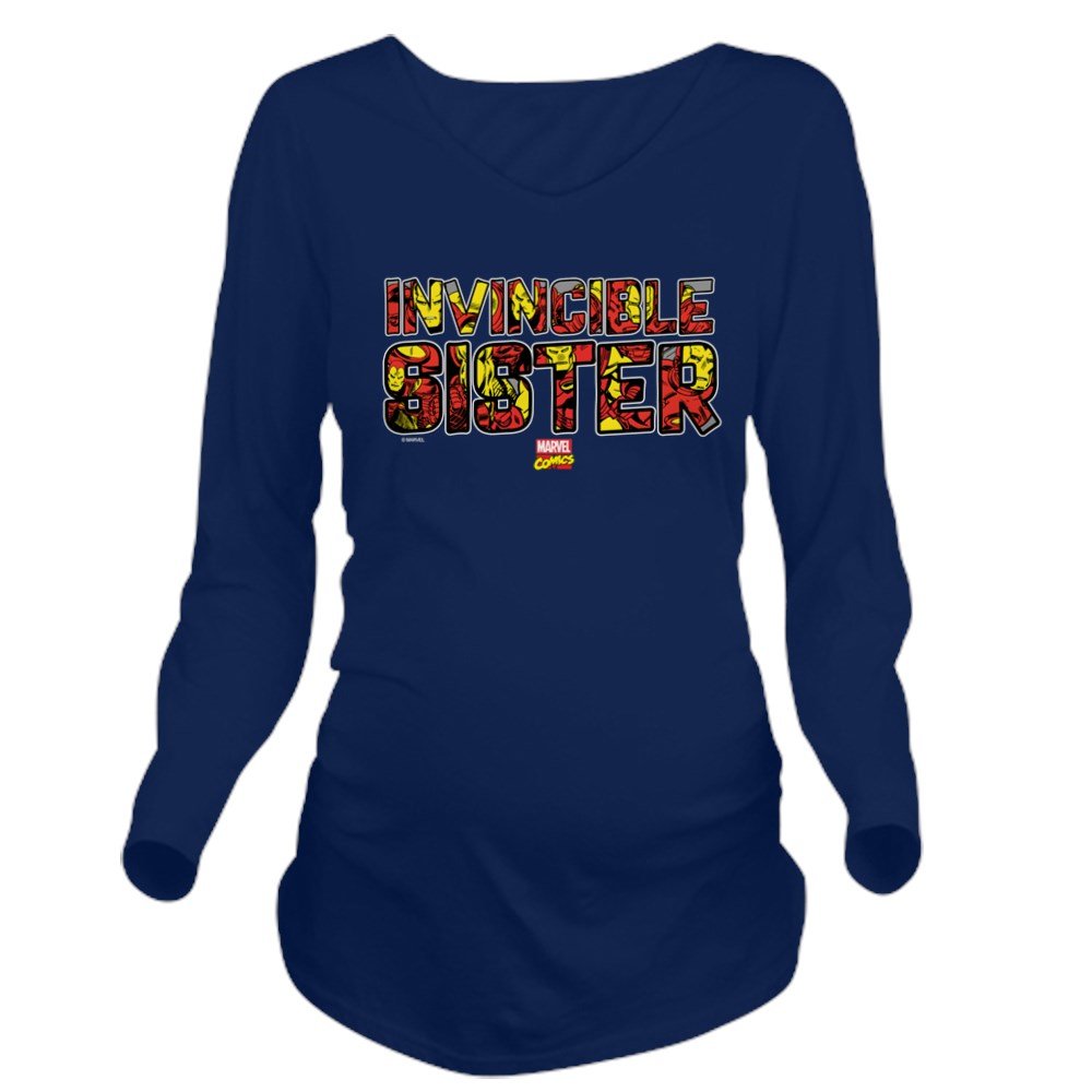 Iron Man Sister Maternity T-Shirt - Funny Superhero Pregnancy Tee for Marvel Fans - Perfect for Baby Showers & Gender Reveal Parties