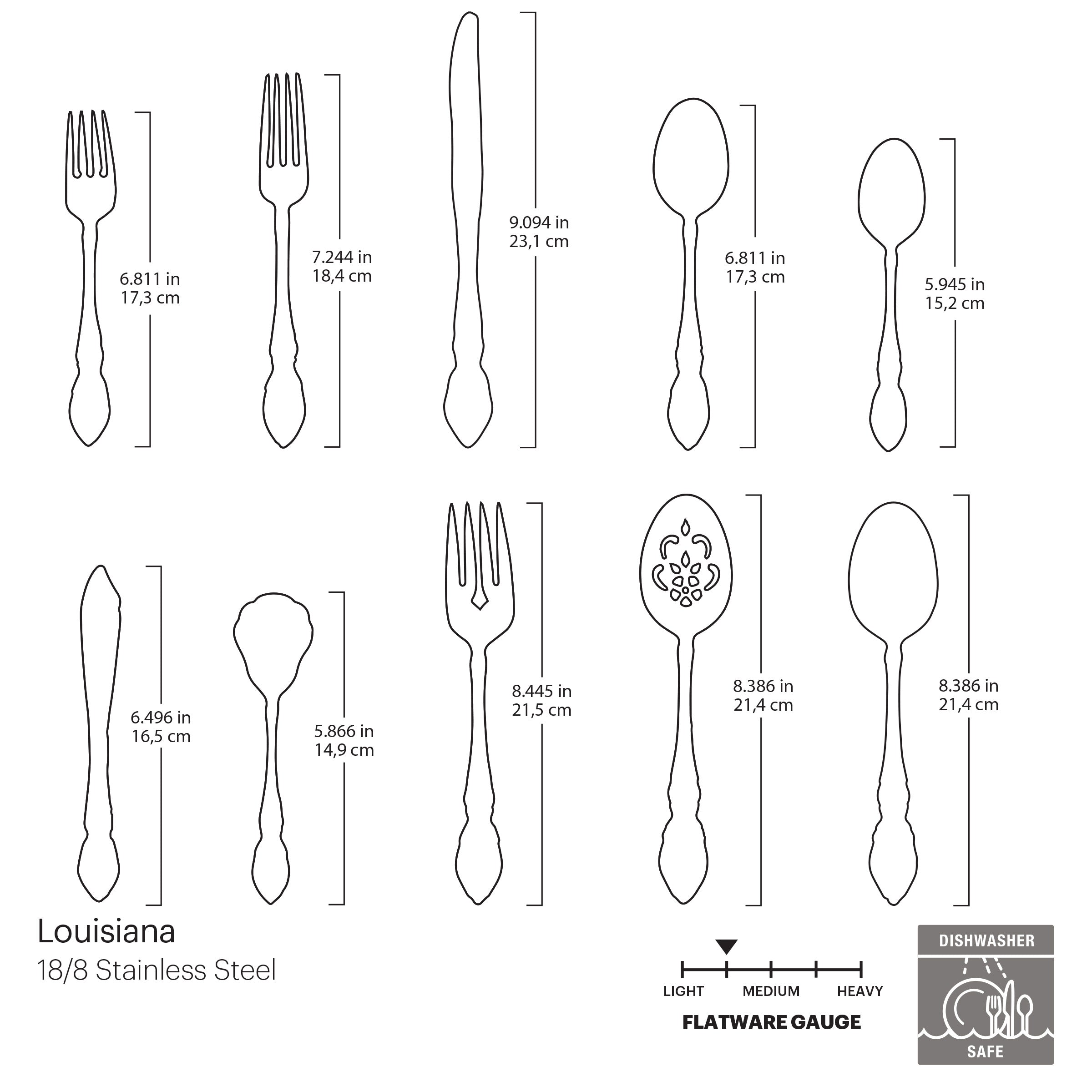 Premium 18/8 Stainless Steel 45-Piece Flatware Set - Elegant Silverware for Everyday Dining, Parties & Gifts | Louisiana Style Cutlery for Home & Restaurant Use