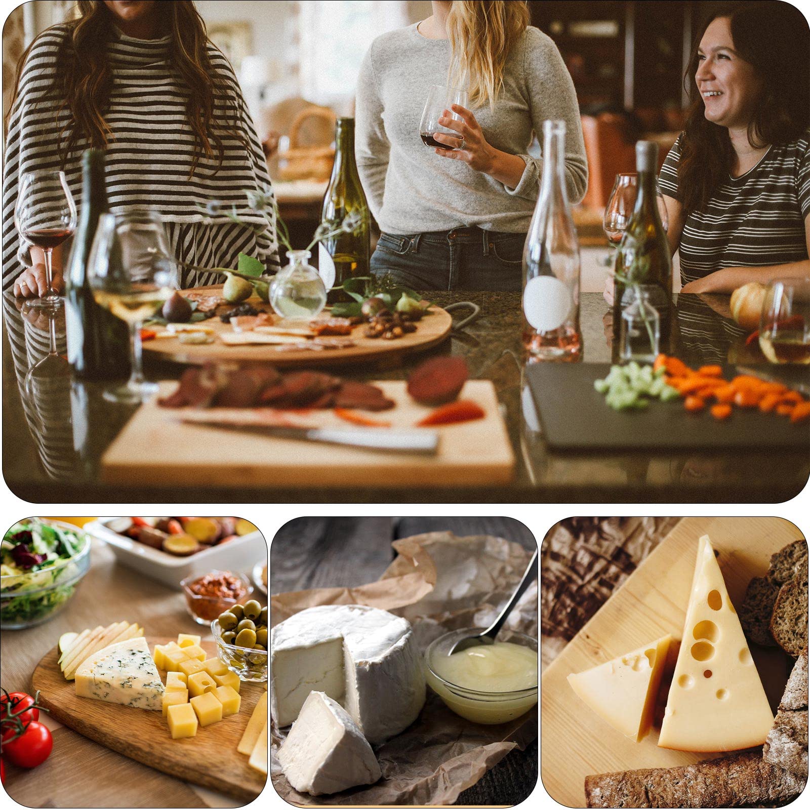 Premium 6-Piece Stainless Steel Cheese Knife Set with Oak Handle - Cheese Slicer, Fork & Shovel for Entertaining - Perfect for Family Gatherings, Parties, Halloween & Christmas Celebrations | Elegant Cheese Cutting Tools for Charcuterie Boards & Wine Pairings