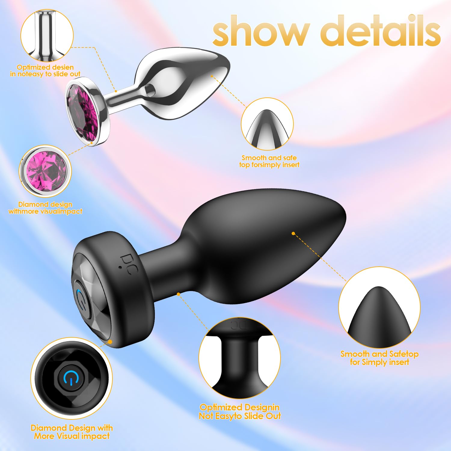10-Speed Vibrating Anal Plug with Remote Control - 3PCS Metal Prostate Massager for Men & Women | Remote Controlled Adult Sex Toy for Couples Play & Solo Pleasure | Perfect for BDSM, Roleplay & Sensual Exploration