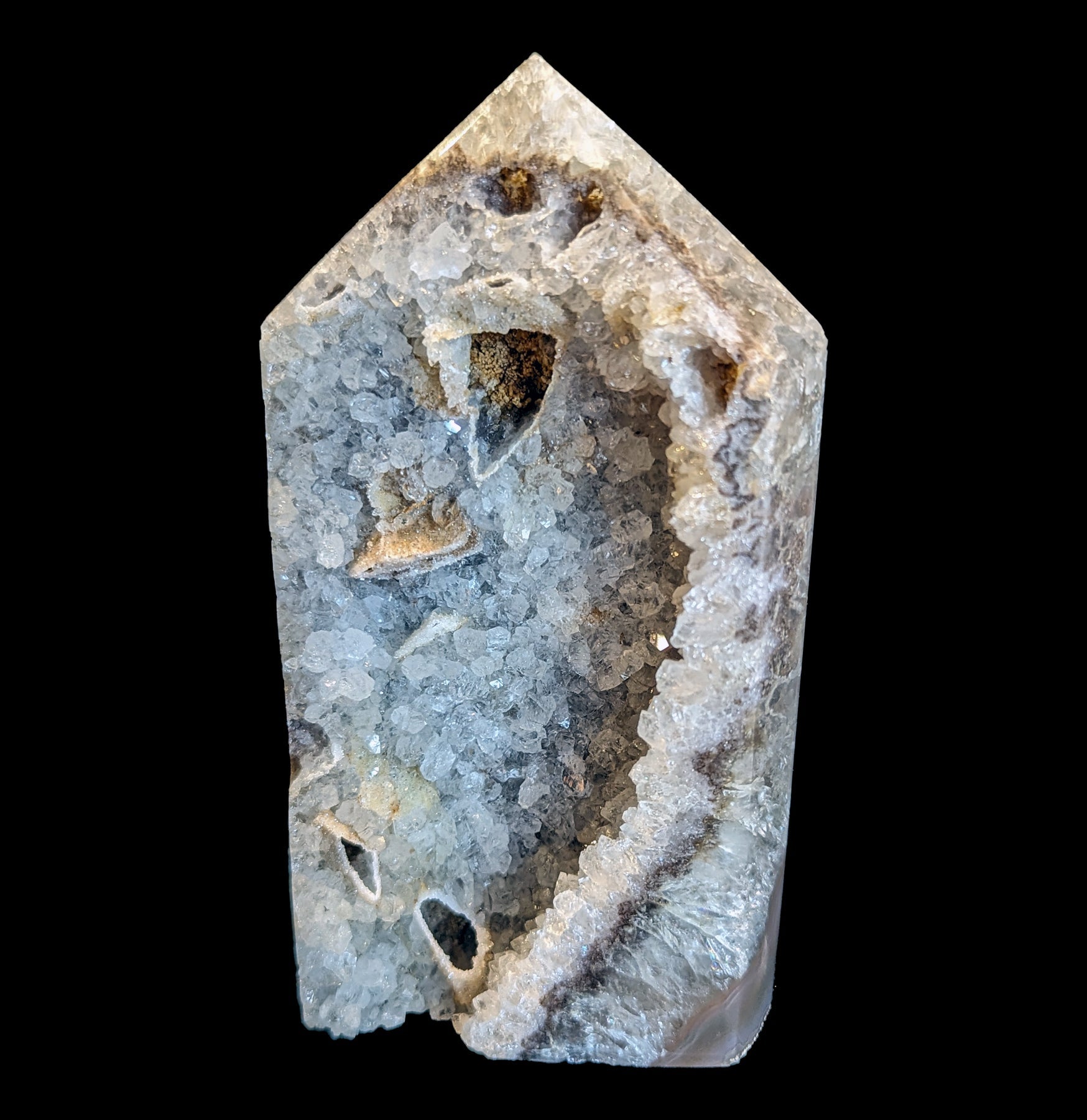 Natural Agate Geode Standing Point - Healing Crystal Decor for Home & Office - Perfect for Meditation, Feng Shui, and Spiritual Gifts