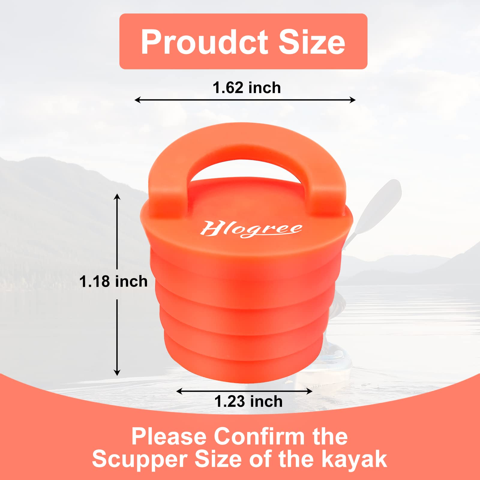 Hlogree 10PCs Silicone Kayak Scupper Plugs - Universal Fit for Sit-On-Top Kayaks, Lifetime Replacement Parts, Drain Stoppers - Perfect for Kayaking, Fishing & Water Sports Accessories