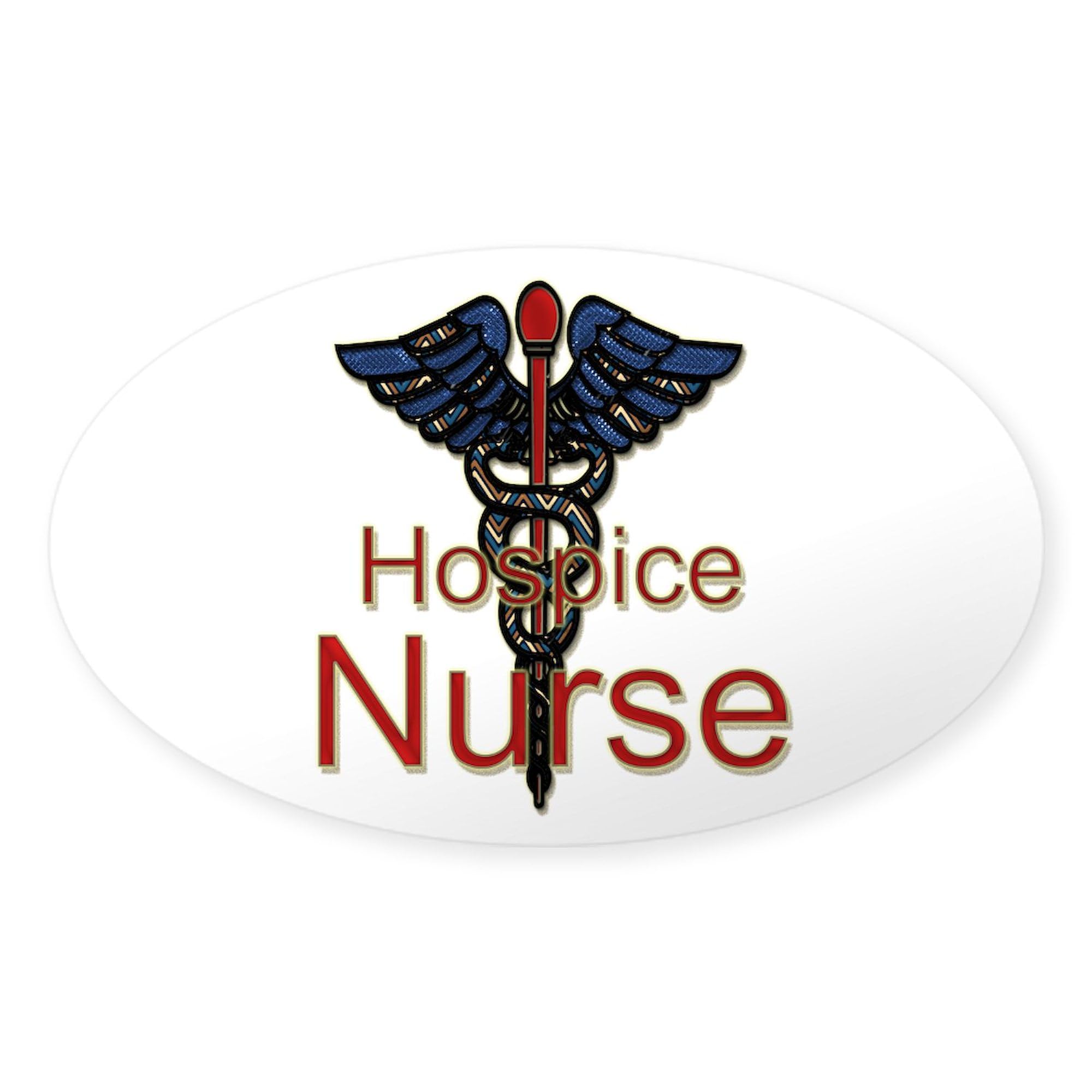 Hospice Nurse Oval Car Bumper Sticker - Waterproof Vinyl Decal for Cars, Laptops & Windows - Show Appreciation for Healthcare Workers