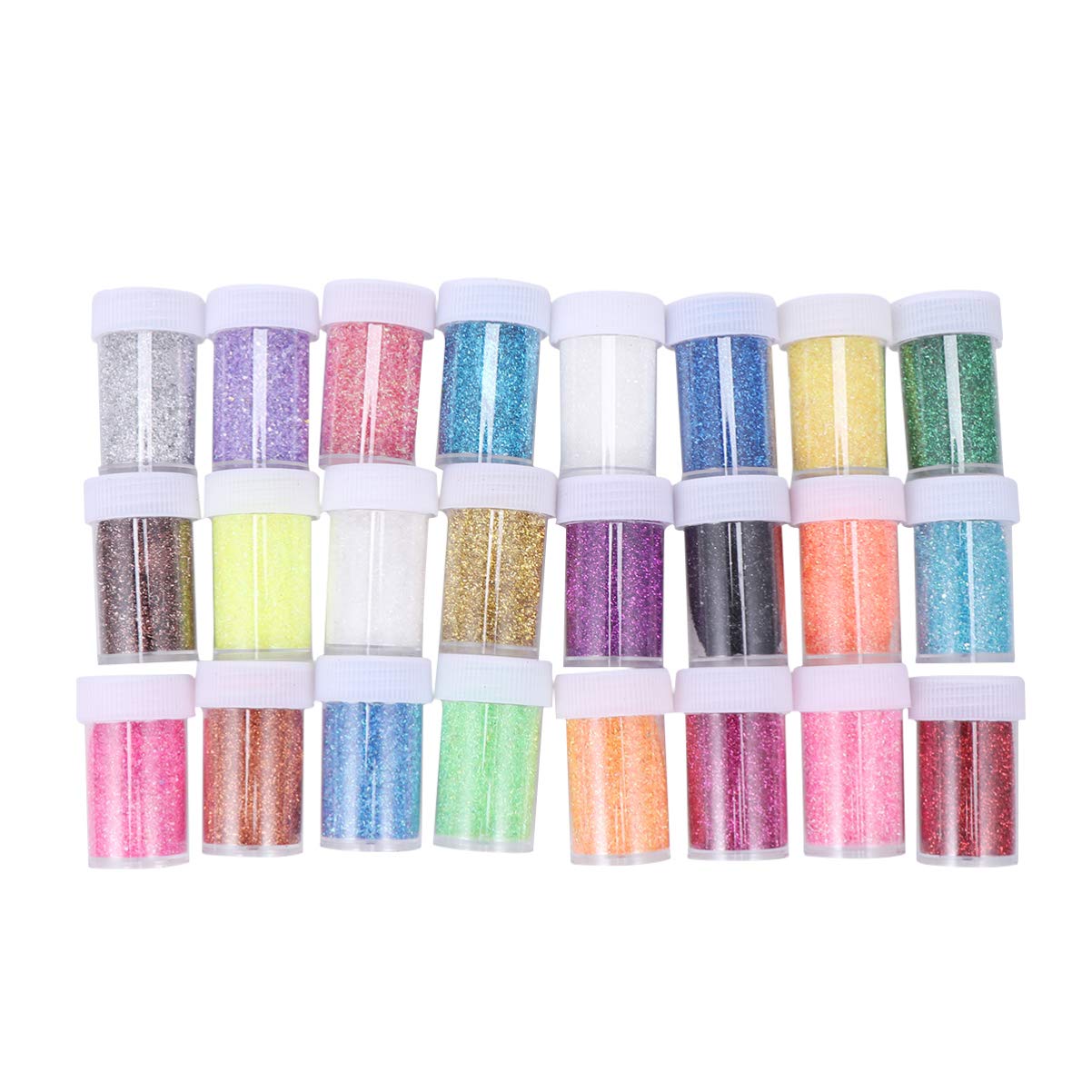24pcs Glitter Nail Powder Set - Healifty Nail Art Sequins & Mirror Glitter Powder for Professional Manicures & DIY Nail Designs | Perfect for Parties, Weddings, and Special Occasions