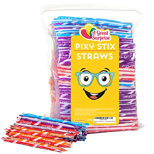 Wonka Pixy Stix Candy Filled Fun Straws - 500 Count Assorted Flavors Bulk Pack | Family Size Party Treats for Halloween, Birthdays & Classroom Rewards