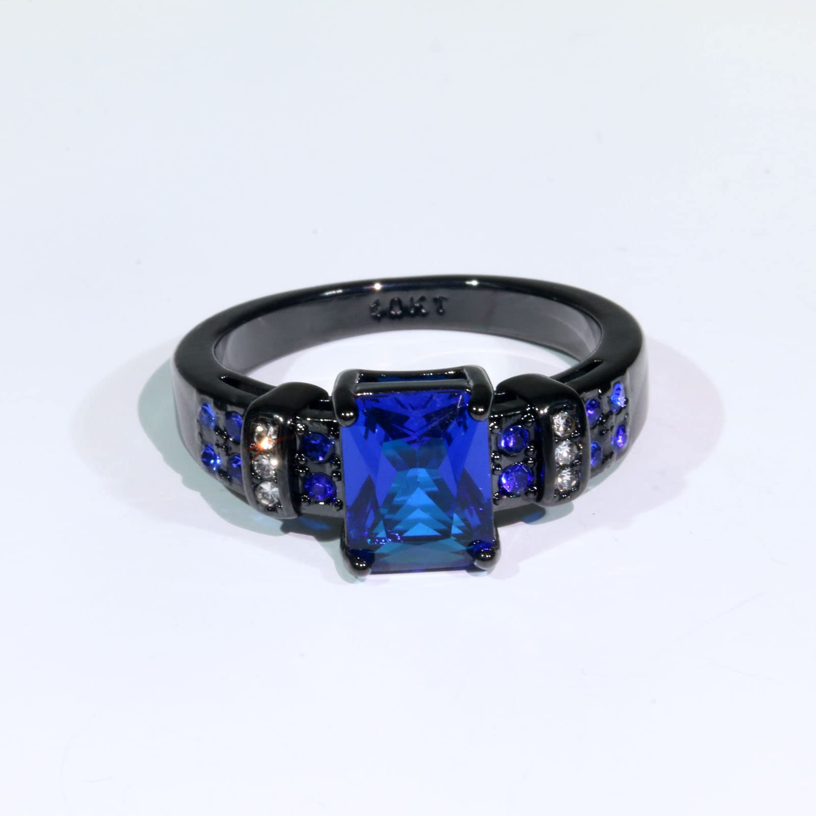 Matching Couple Rings for Women & Men - His and Her Wedding Bands with Blue CZ Stones - Romantic Gift for Anniversary, Engagement & Valentine's Day - Perfect for Weddings, Proposals & Special Occasions