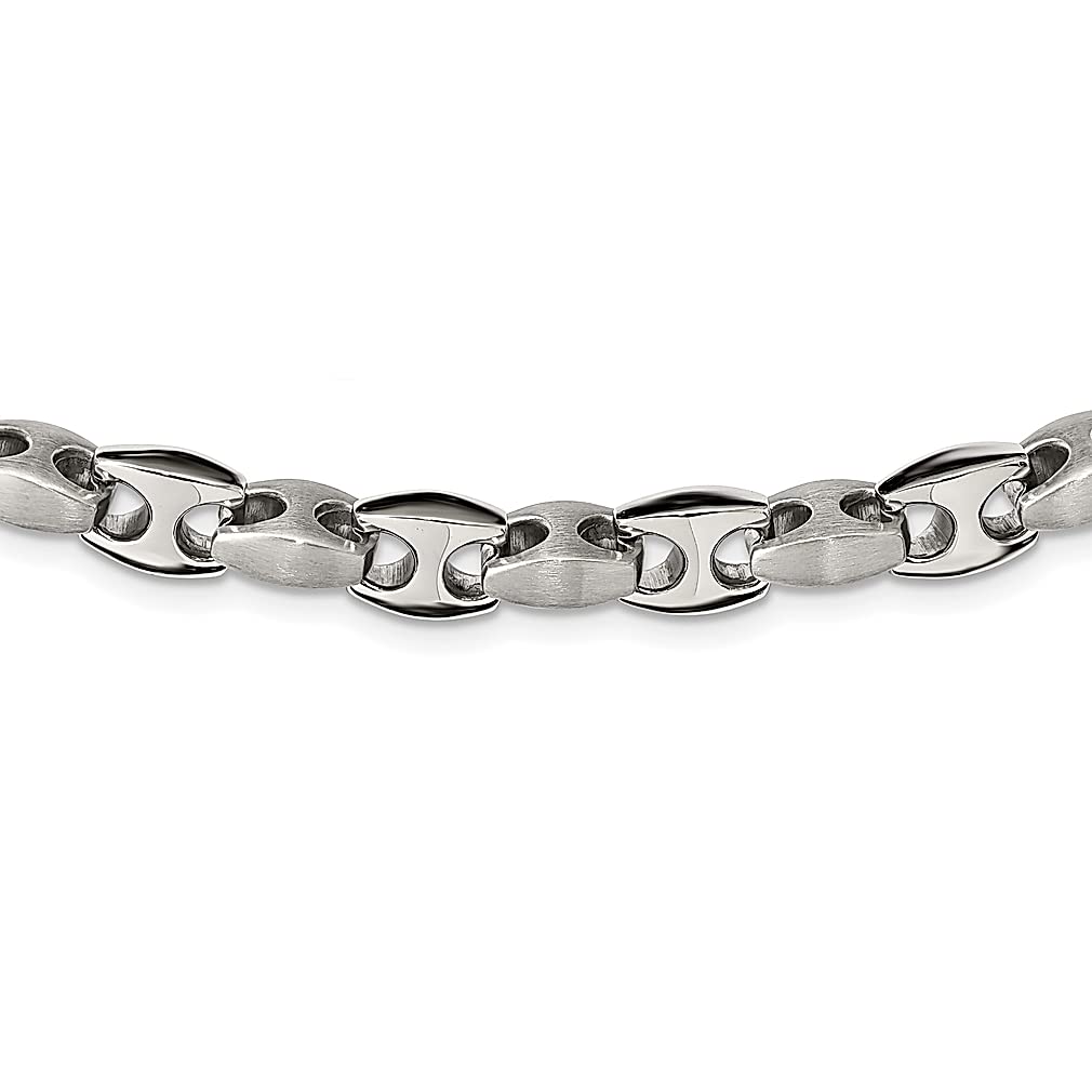ICE CARATS 20 Inch Stainless Steel Brushed Chain Necklace with Anchor Pendant - Women's Fashion Jewelry Gift for Her | Perfect for Casual Wear, Date Nights & Special Occasions