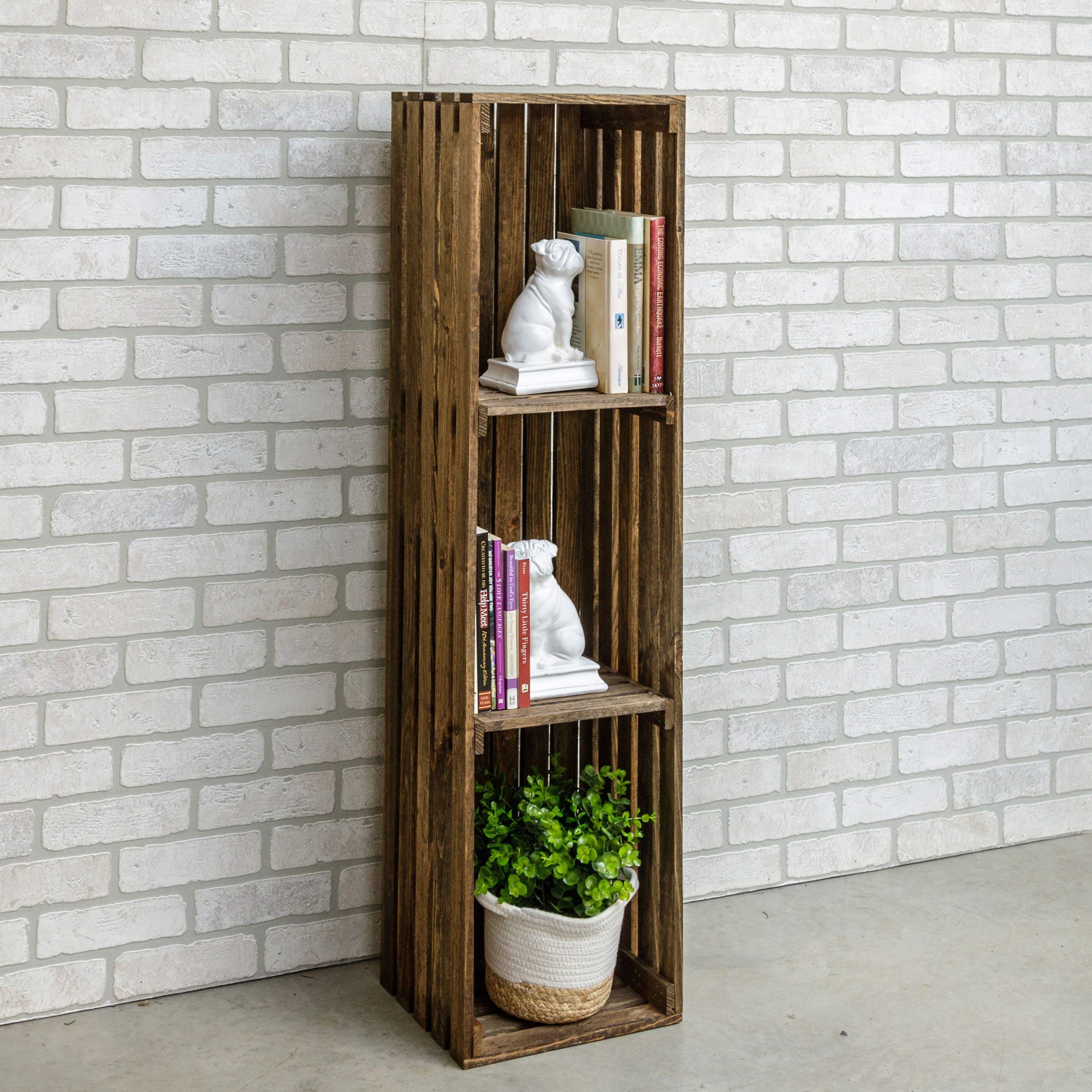Reclaimed Wood Bookshelf - Vintage Daffodil Finish, Rustic Furniture for Home Office, Living Room & Bedroom Storage