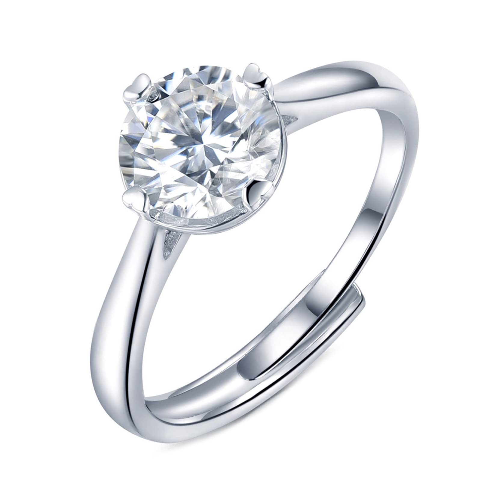 Whoiy Sterling Silver Rings for Women - Round Brilliant Cut Relationship Rings | Comfort Fit Wedding & Promise Rings | Ideal Gift for Girlfriend, Wife & Loved Ones | Perfect for Anniversaries, Engagements & Special Occasions
