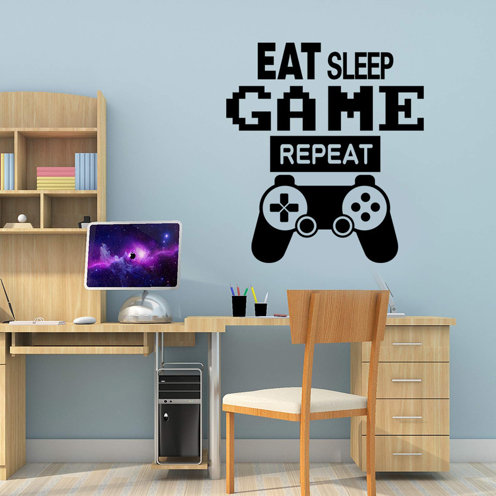 Video Game Wall Decals & Stickers - Gaming Controller & Joystick Vinyl Wall Art for Playroom & Game Room Decor - Perfect for Gamer Bedroom, Man Cave, and Kids' Gaming Zone