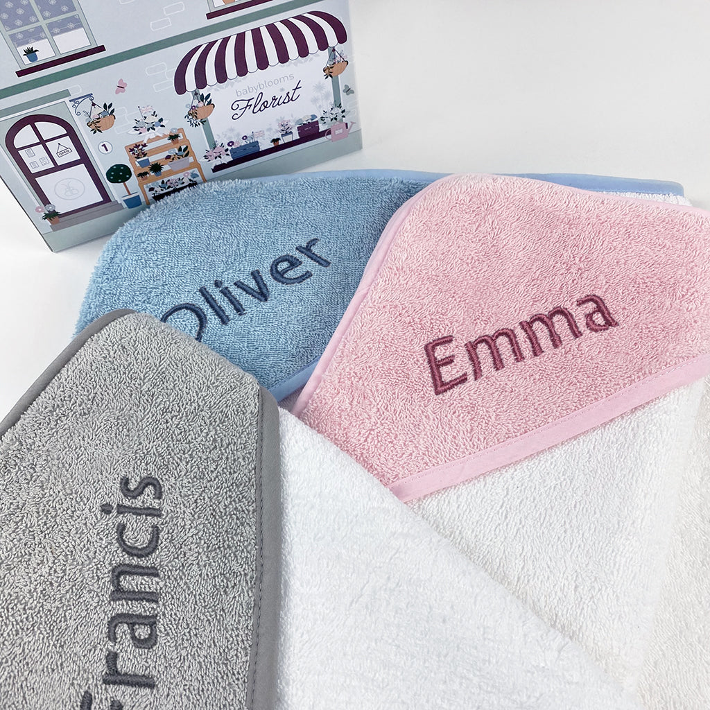 Luxury Rose Baby Clothes Bouquet & Personalized Baby Towel Set - Pink | Newborn Gift, Baby Shower, Christening, Photo Prop, Nursery Decor