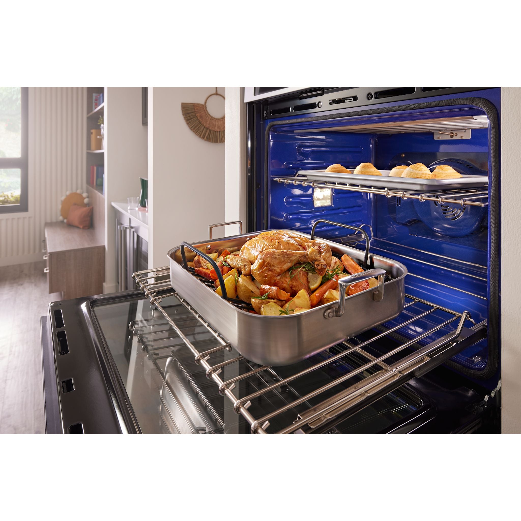 KitchenAid 30 Inch Built-In Microwave and Wall Oven Combo (KOEC530PPS) - PrintShield Stainless Steel Finish for Modern Kitchens | Perfect for Baking, Roasting, and Quick Meals