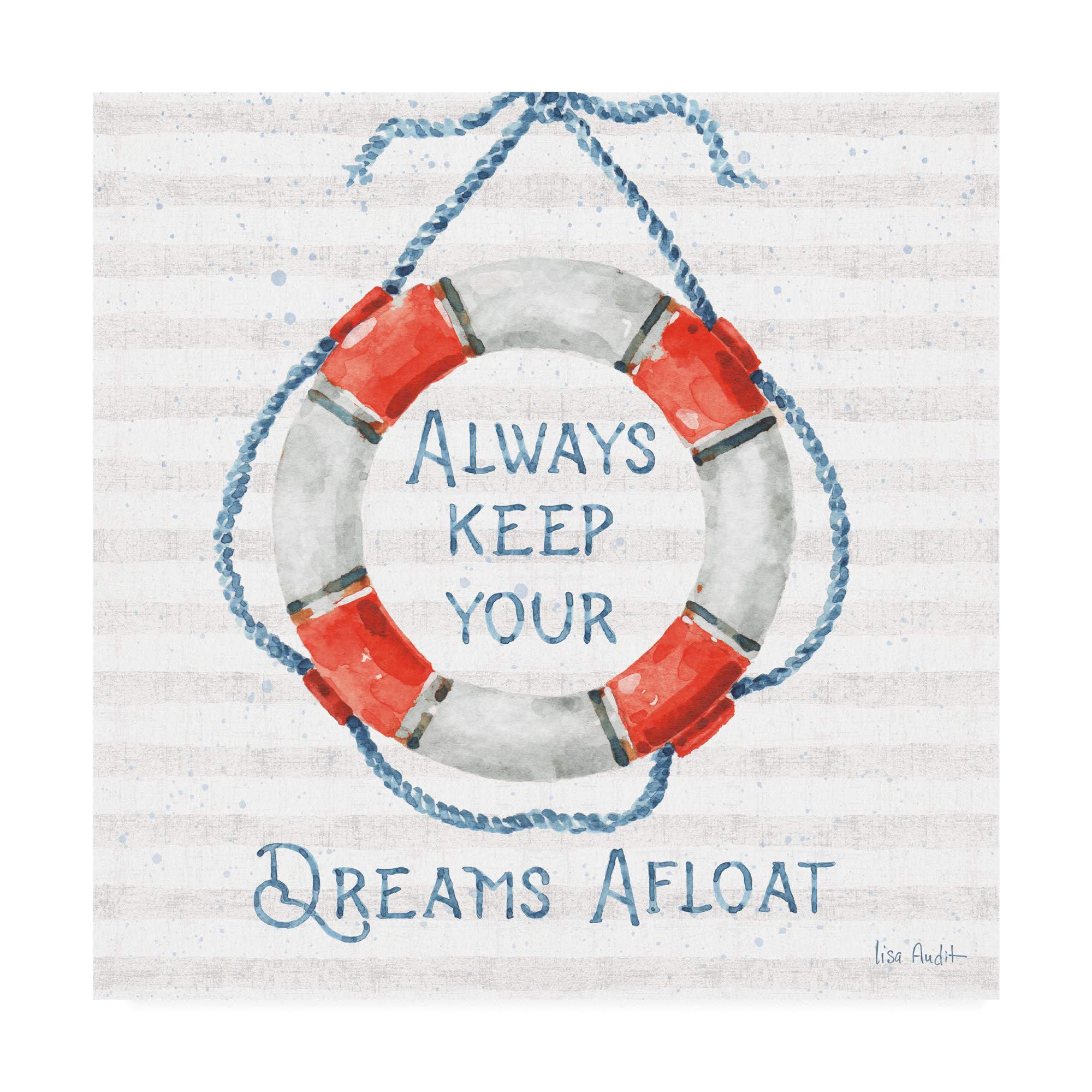 Trademark Fine Art Nautical Life VI by Lisa Audit - 18x18 Inch Coastal Wall Art - Perfect for Beach House Decor, Living Room & Office Wall Decor