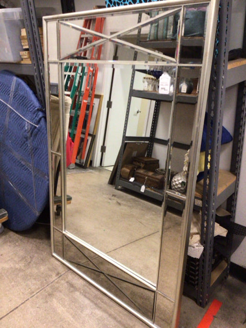 40x58 Inch Silver Framed Wall Mirror - Elegant Home Decor for Living Room, Bedroom & Entryway
