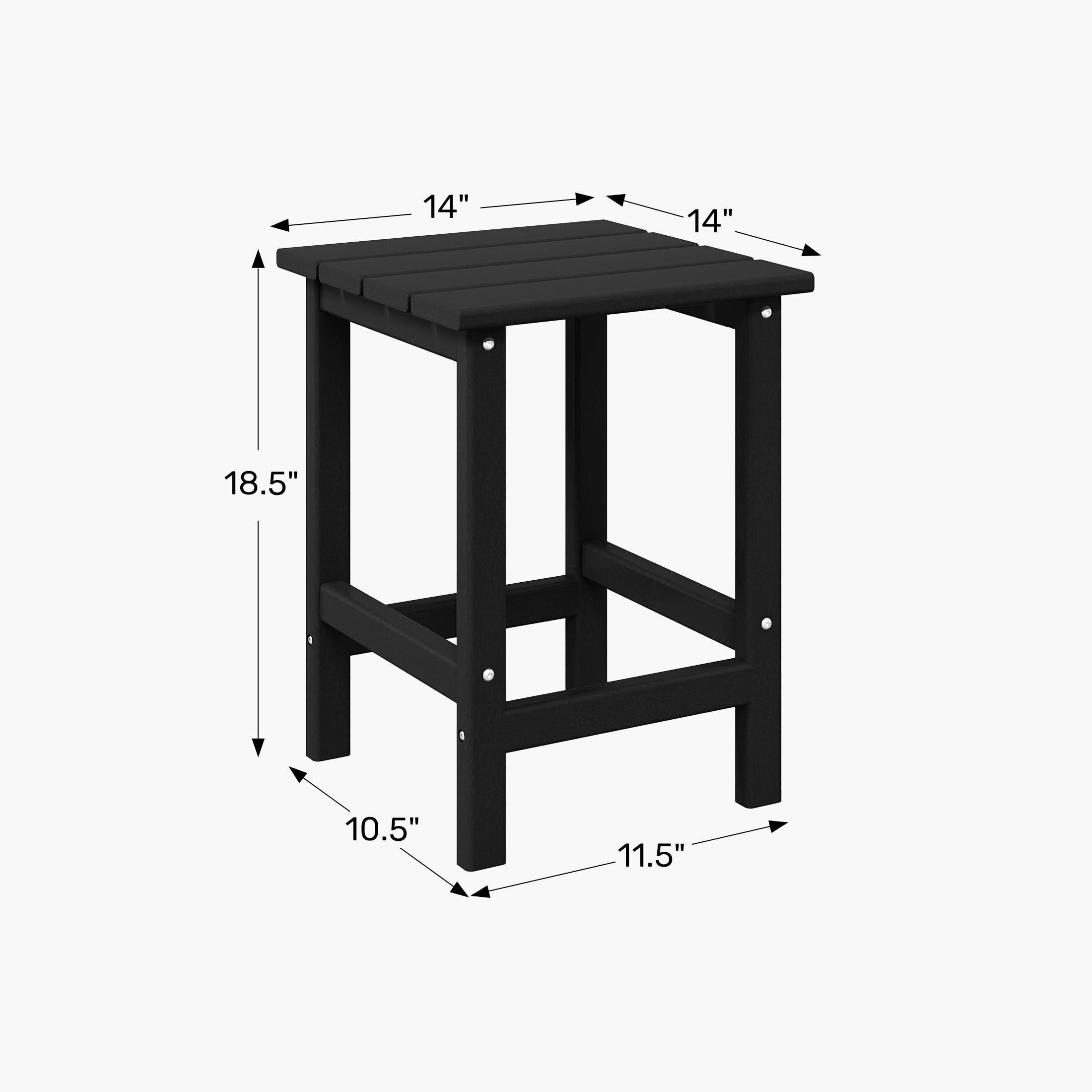 WestinTrends All-Weather Poly Lumber Adirondack Small Patio Square End Table - Durable Outdoor Furniture for Deck, Garden, Poolside & Backyard - Red
