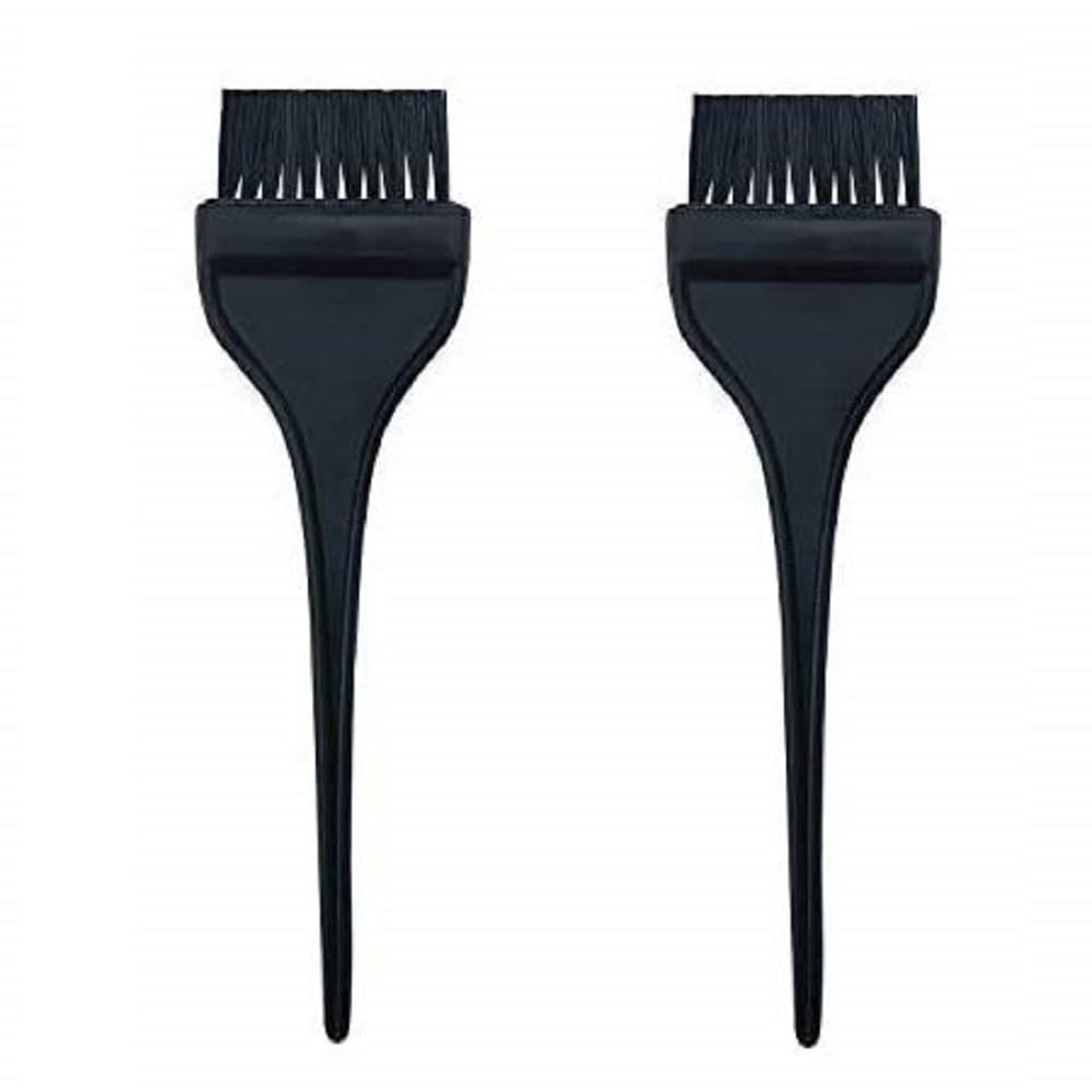ZAUKY Hair Dye Kit with Mehndi Coloring Brush - Professional Home Salon Hair Color for Men & Women (Black, 2 Pack) - Perfect for DIY Hair Coloring, Touch-Ups, and At-Home Styling