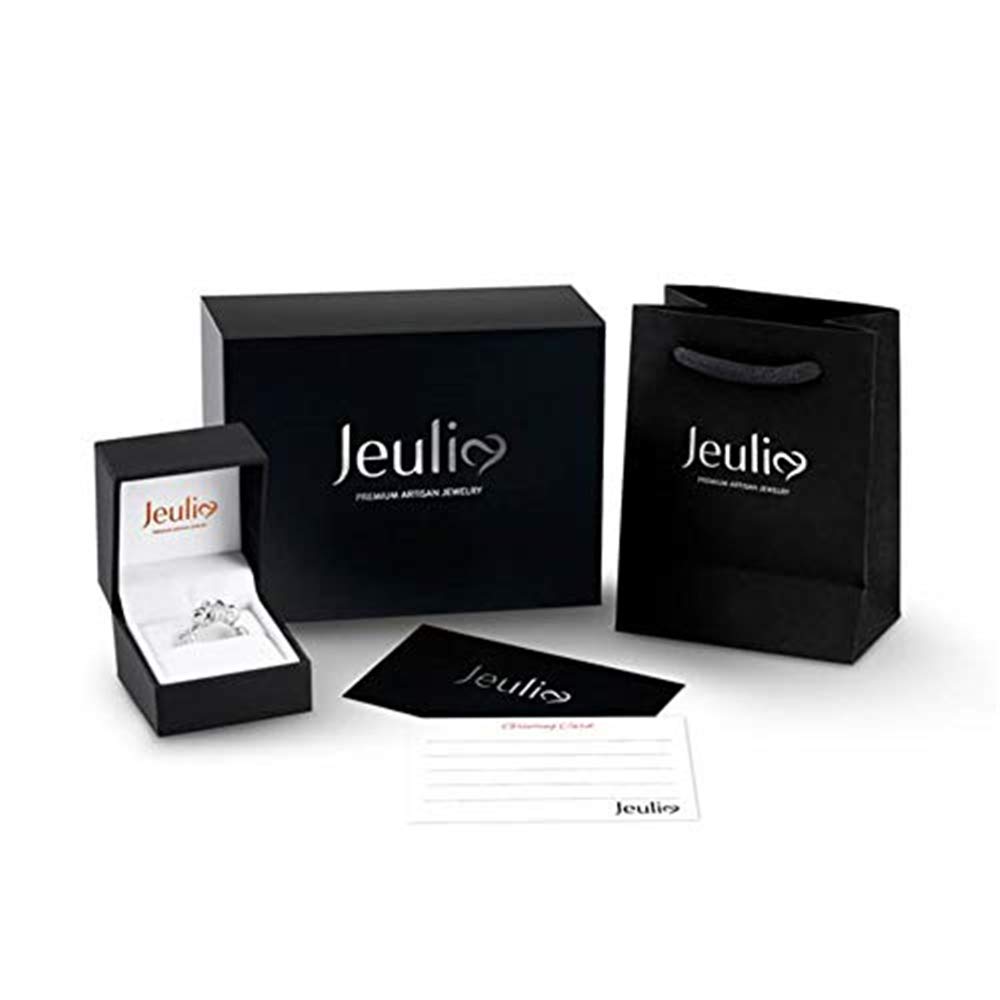 Jeulia Sterling Silver Interchangeable Halo Round Cut Ring Set - Anniversary, Promise, Engagement & Wedding Ring for Women with Gift Jewelry Box | Perfect for Proposals, Valentine's Day & Special Occasions