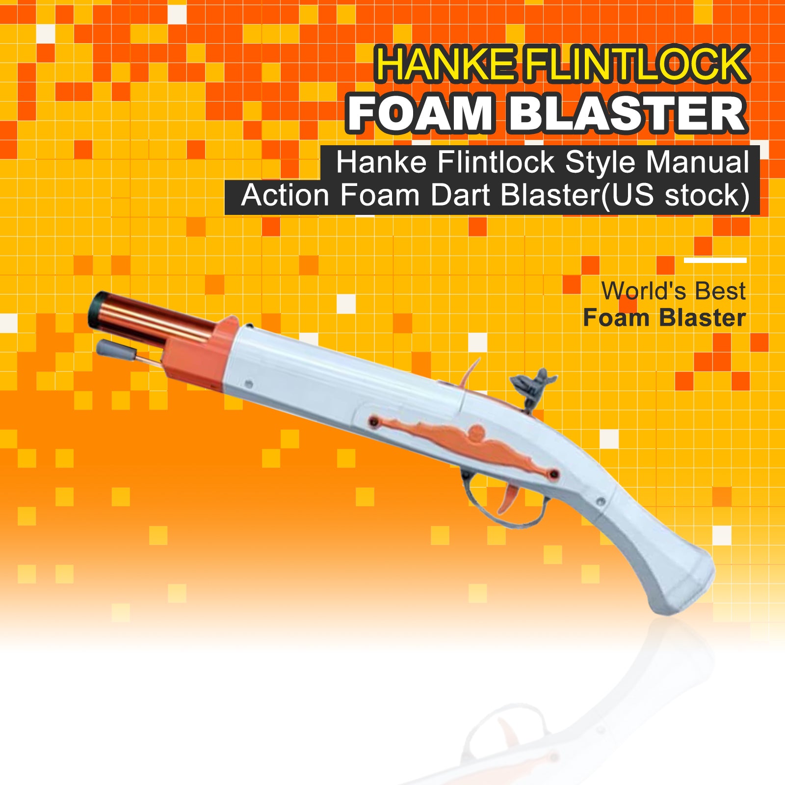 Premium Flintlock Style Manual Action Foam Dart Blaster Toy - Pirate Themed Outdoor Nerf Battle Game for Kids & Adults | Perfect for Backyard Wars, Birthday Parties & Cosplay Events