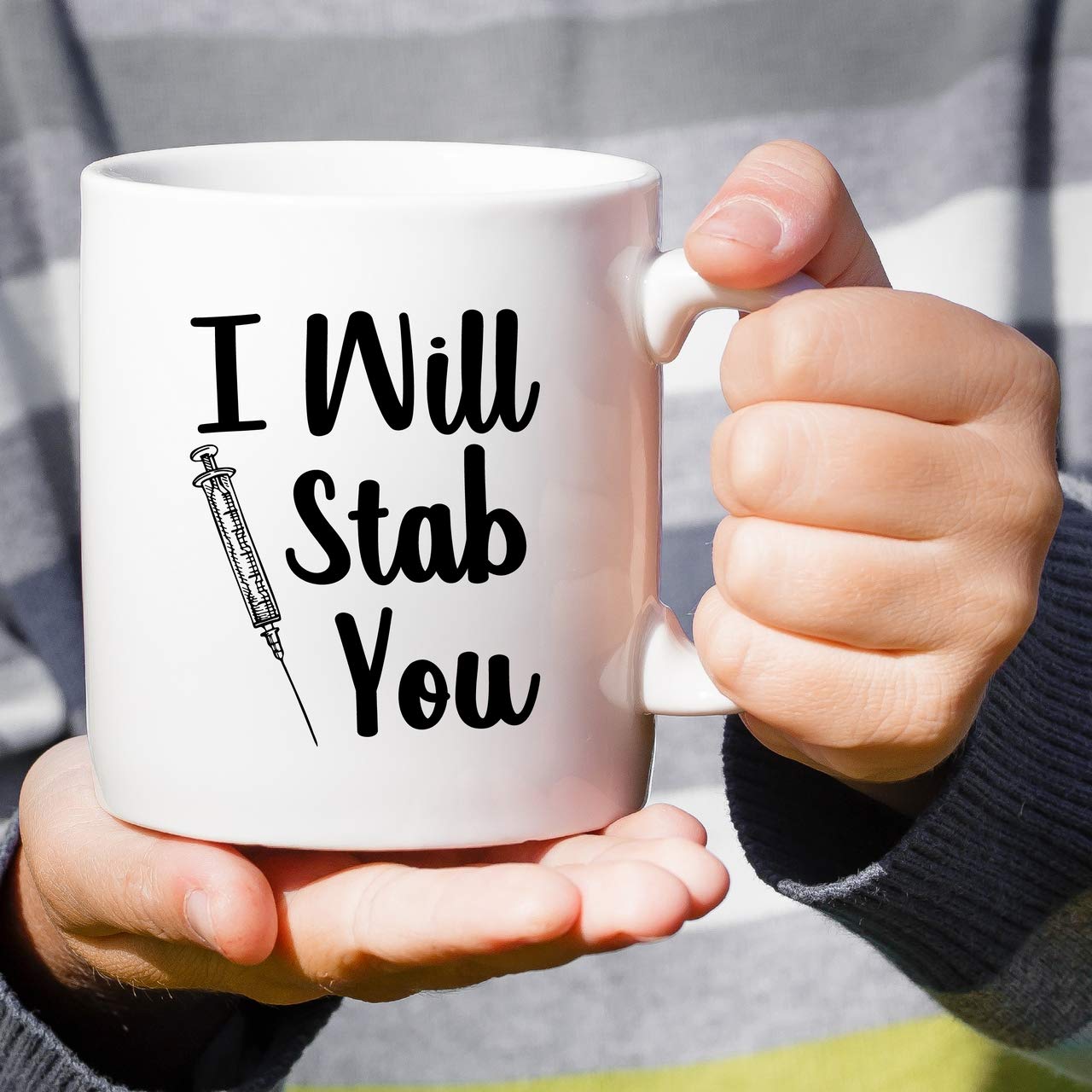 Retreez Funny 11 Oz Ceramic Coffee Mug - 'I Will Stab You Nurse' Sarcastic Gift for RNs & Nursing Students | Motivational & Humorous Present for Friends, Coworkers, Family | Perfect for Birthdays, Office Gifts & Nurse Appreciation