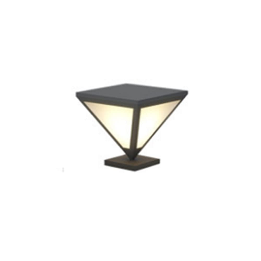 Modern Inverted Pyramid Shape Outdoor Pillar Lamp - IP54 Waterproof Post Light with Square Base for Villa, Courtyard, Aisle - Black Stigma Pedestal Lamp for Garden, Pathway, and Landscape Lighting