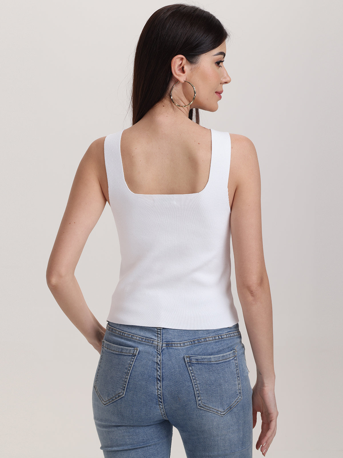 Eva Square Neck Tank Top for Women - Soft Stretch Casual Sleeveless Shirt - Perfect for Summer, Workout, and Layering