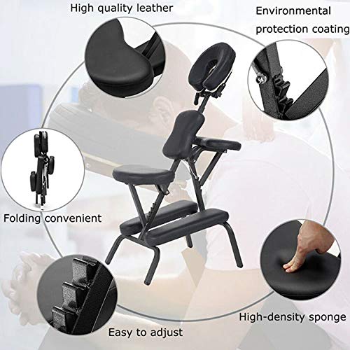 Besay Portable Tattoo Spa Massage Chair - Foldable PU Leather Pad for Home & Salon Use - Space Saving Design for Relaxation & Tattoo Sessions