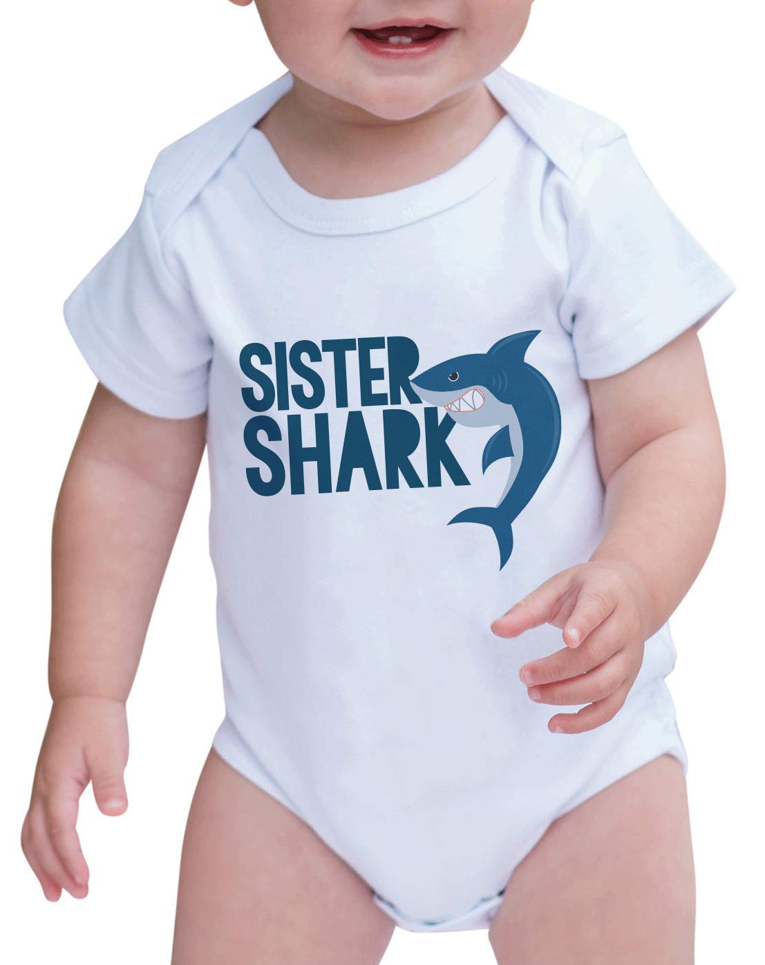 7 ate 9 Apparel Girls Sister Shark One-Piece Romper - Cute Baby Shark Outfit for Toddler Girls | Perfect for Playdates, Birthday Parties & Family Photos