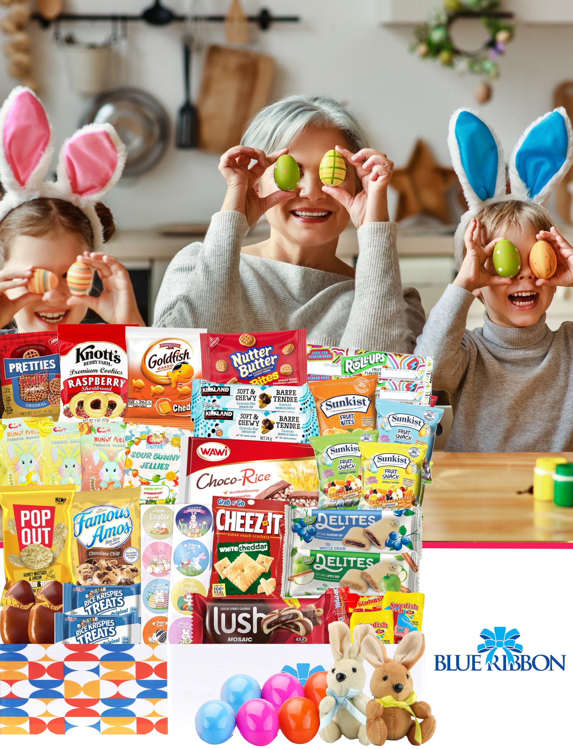 Easter Gift Box with Plush Bunny & Snacks - for Couples, Kids, Friends | Holiday Treats & Gifts