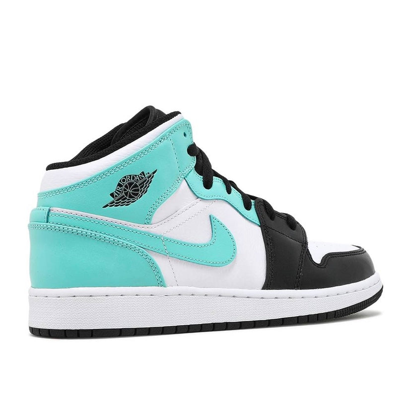 Air Jordan 1 Mid GS Sneakers - White Tropical Twist Black Basketball Shoes for Women & Girls - Perfect for Casual Wear, Sports & Street Fashion