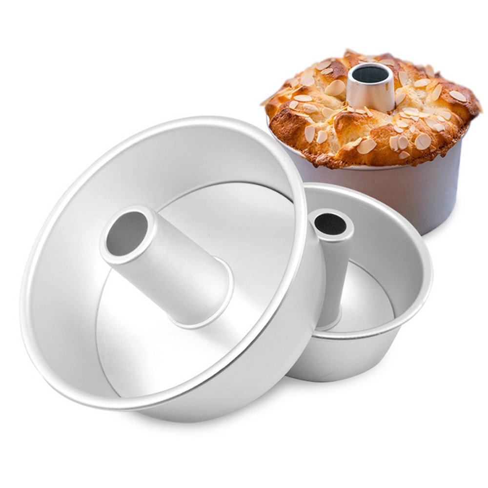 Bezall 8-Inch Angel Food Cake Pan - Round Chiffon Cake Mold with Removable Bottom, Durable Aluminum Tube Pan for Baking - Perfect for Birthday Cakes, Party Desserts & Home Baking