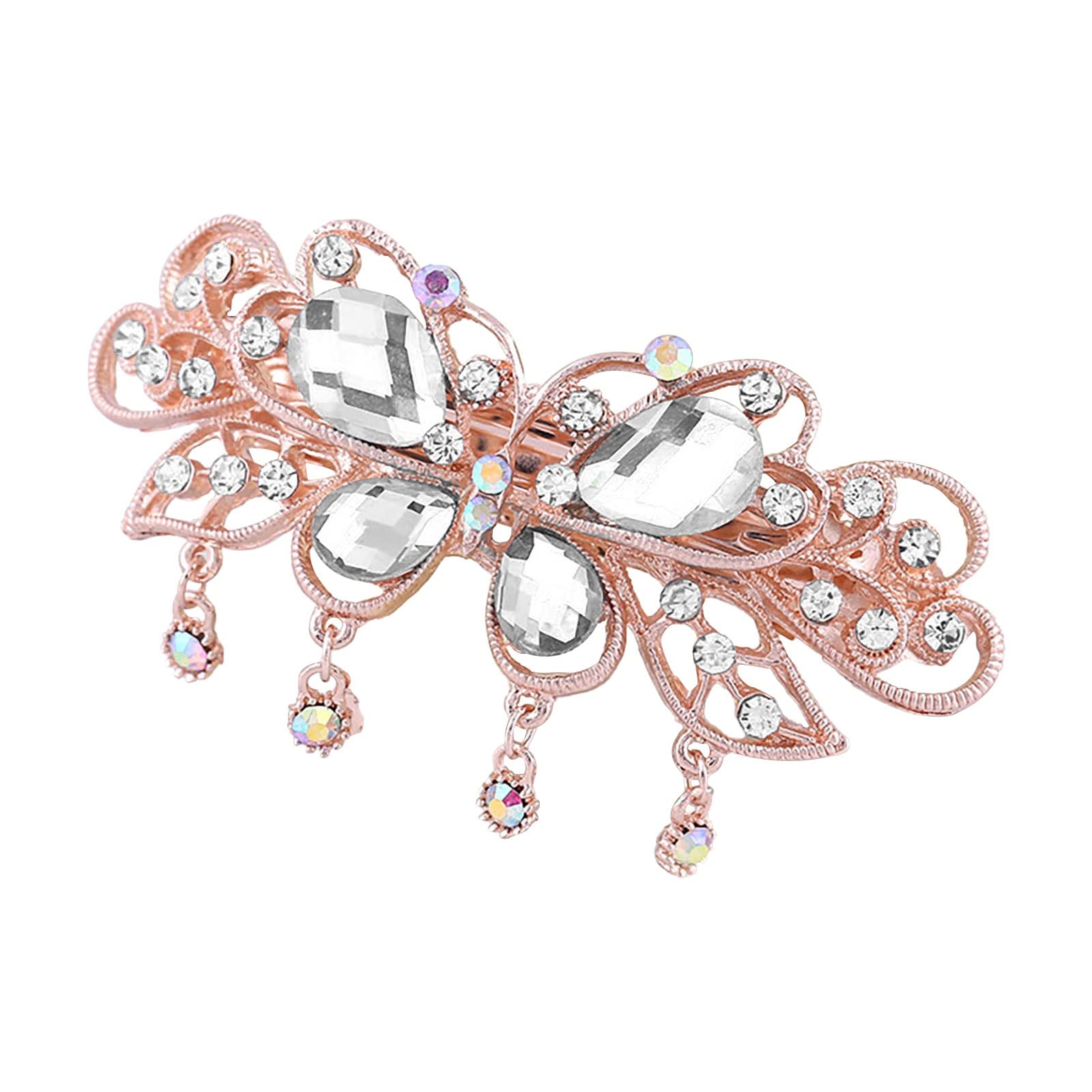 Stylish Rhinestone Crystal Hair Clips for Women & Girls - Elegant Mini Designer Barrettes, Perfect Birthday Gift & Fashion Accessory (White #1, One Size) - Ideal for Parties, Weddings & Daily Wear